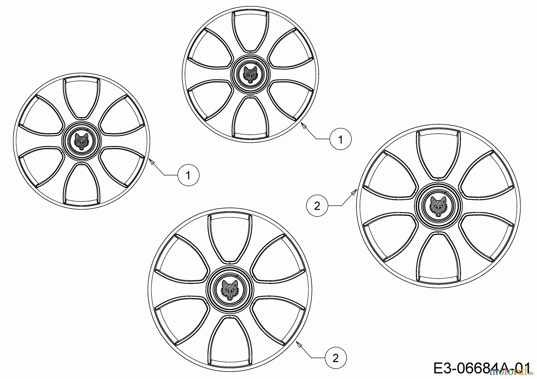 Wolf-Garten Motormäher mit Antrieb A 4600 A 12C-TOSC650 (2021) Radkappen