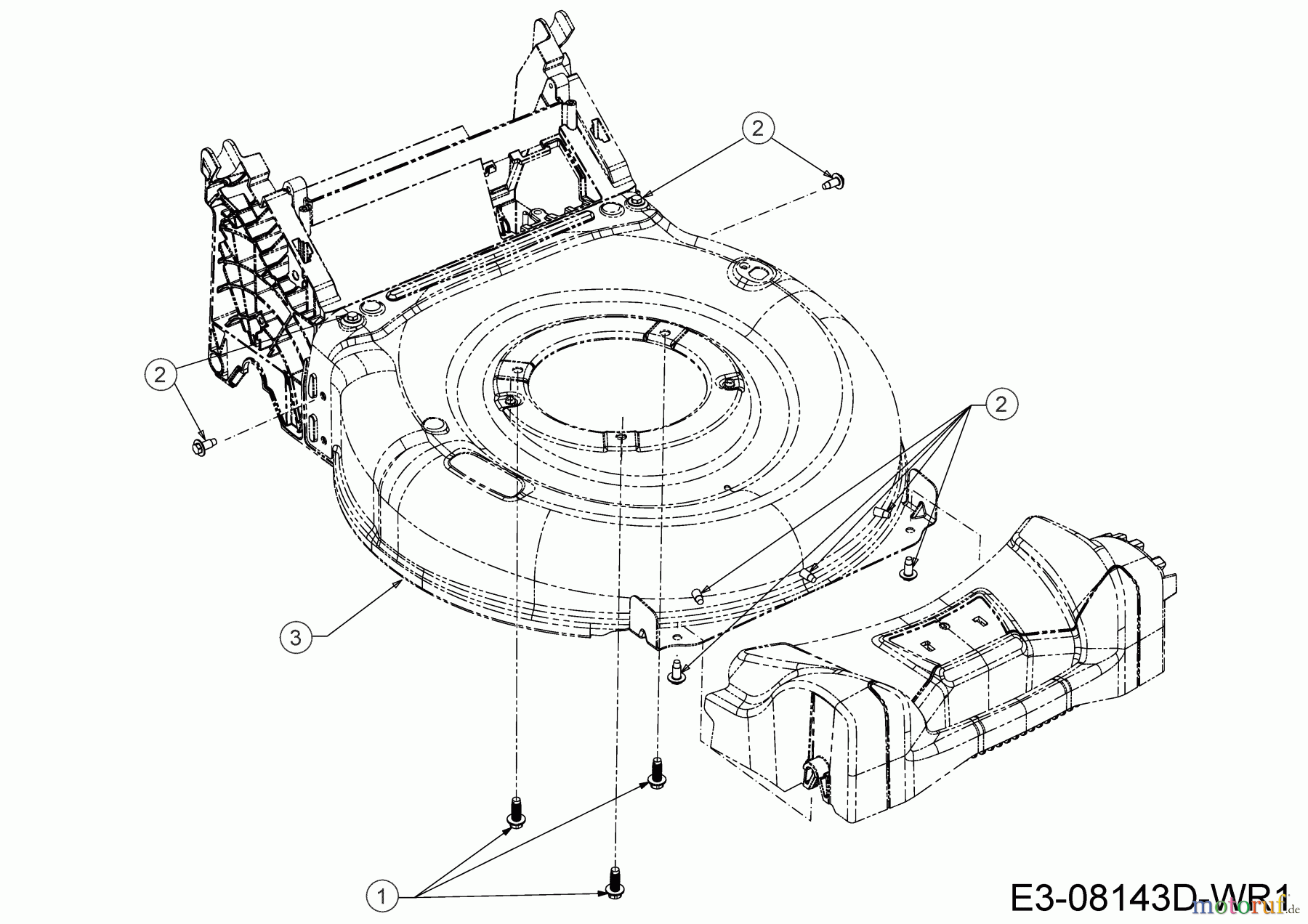 Wolf-Garten Motormäher mit Antrieb A 4600 A 12C-TOSC650 (2021) Mähwerksgehäuse