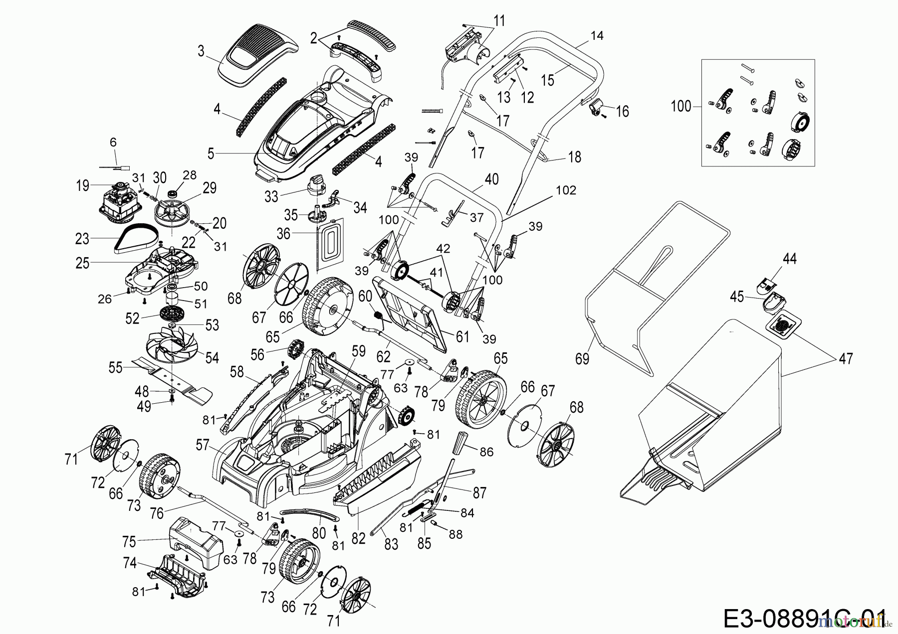 Wolf-Garten Elektromäher A 340 E 18BKEJS2650 (2021) Grundgerät