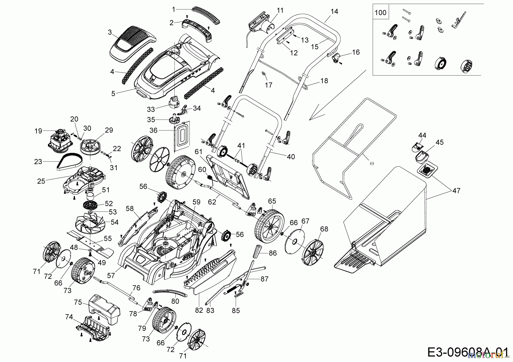  Wolf-Garten Elektromäher A 400 E 18BKMJL2C50 (2022) Grundgerät