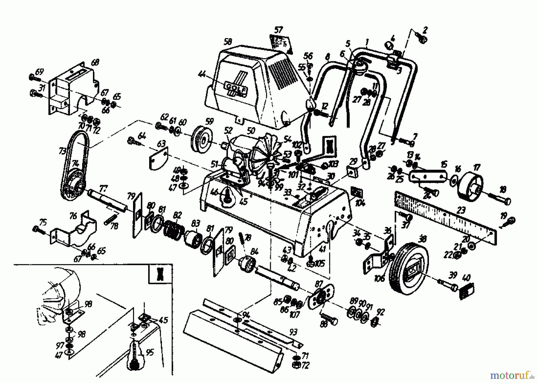  Golf Elektrovertikutierer 135 VE 02645.08  (1985) Grundgerät