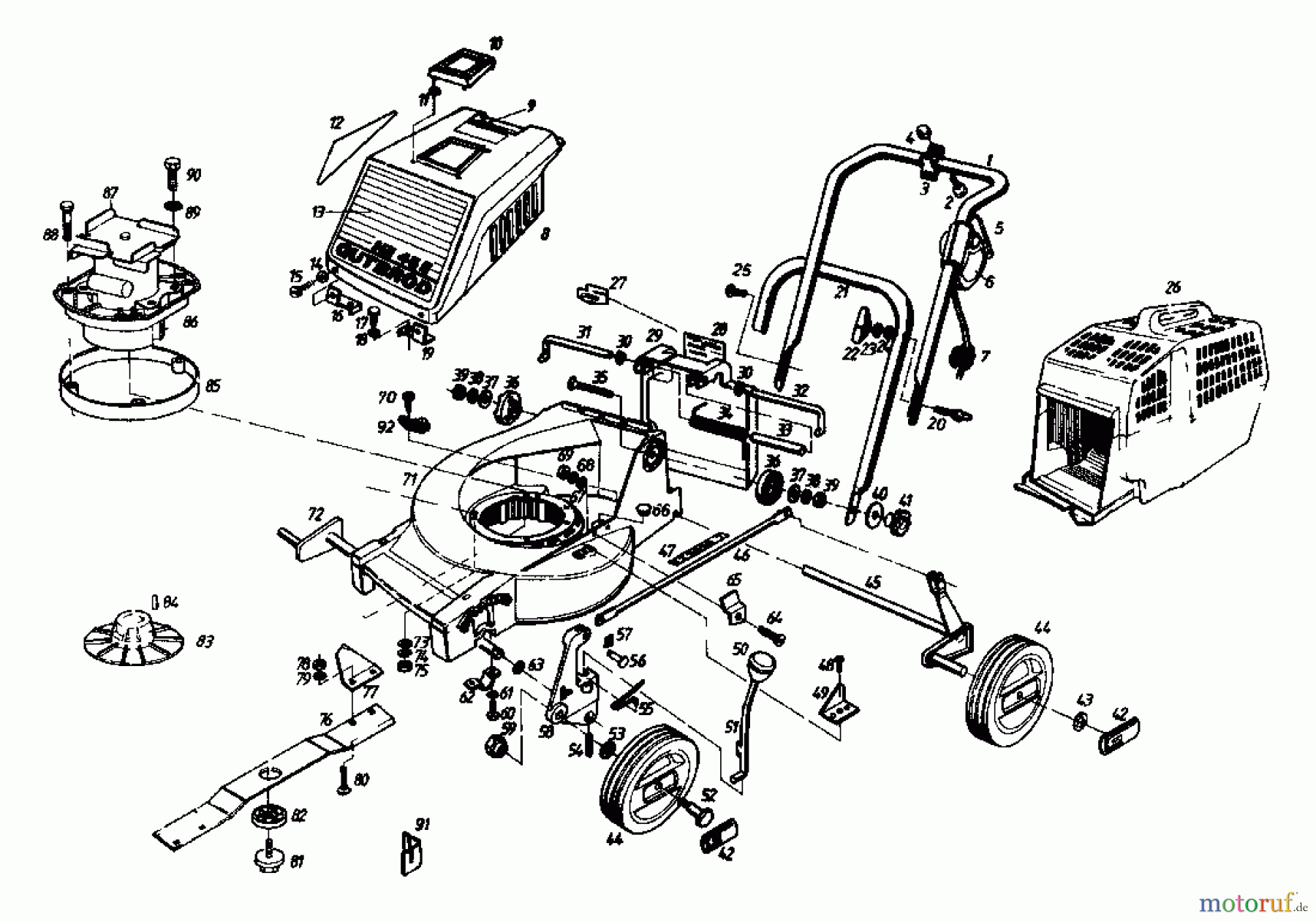  Gutbrod Elektromäher HE 45 E 02646.02  (1985) Grundgerät