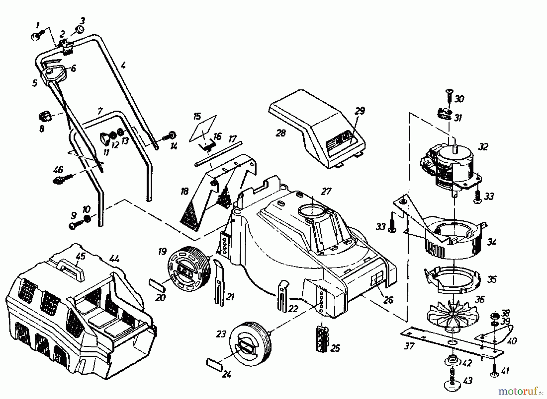Gutbrod Elektromäher HE 40 02889.02 (1985) Grundgerät