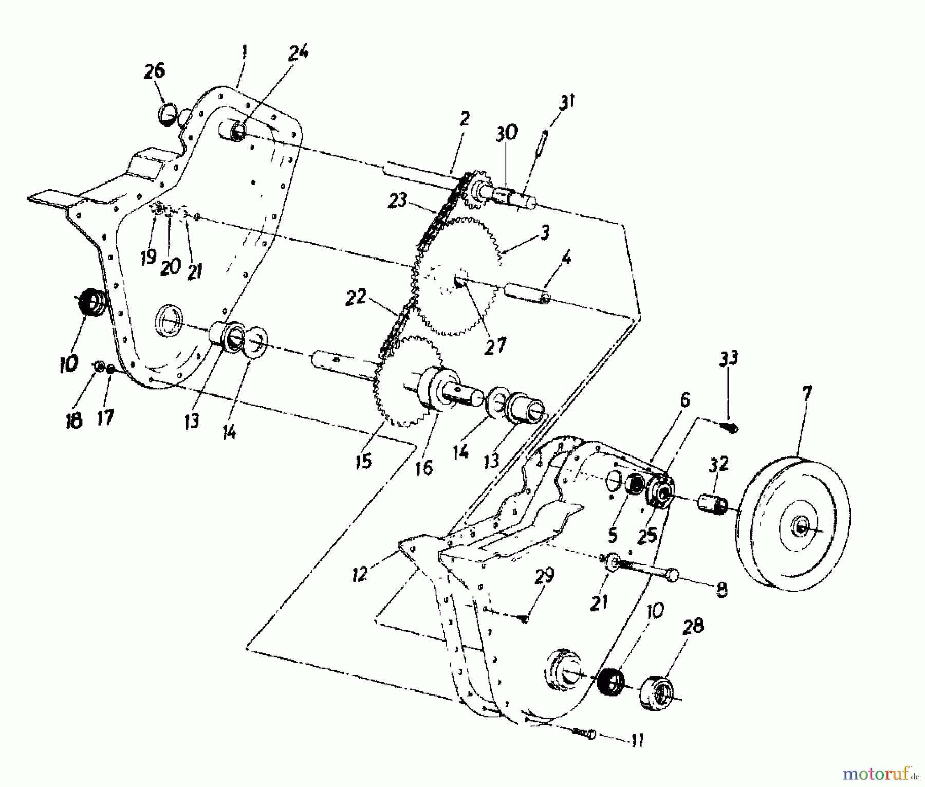  MTD Motorhacken GARTENTILLER  3 216-0300  (1986) Kettenkasten