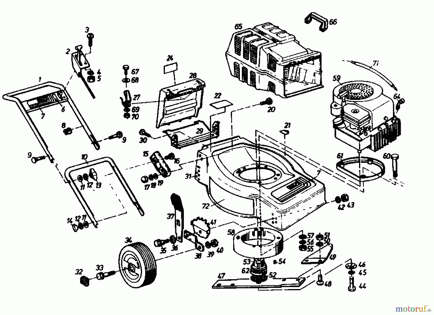 Golf Motormäher 245 H 4 B 02874.08 (1986) Grundgerät
