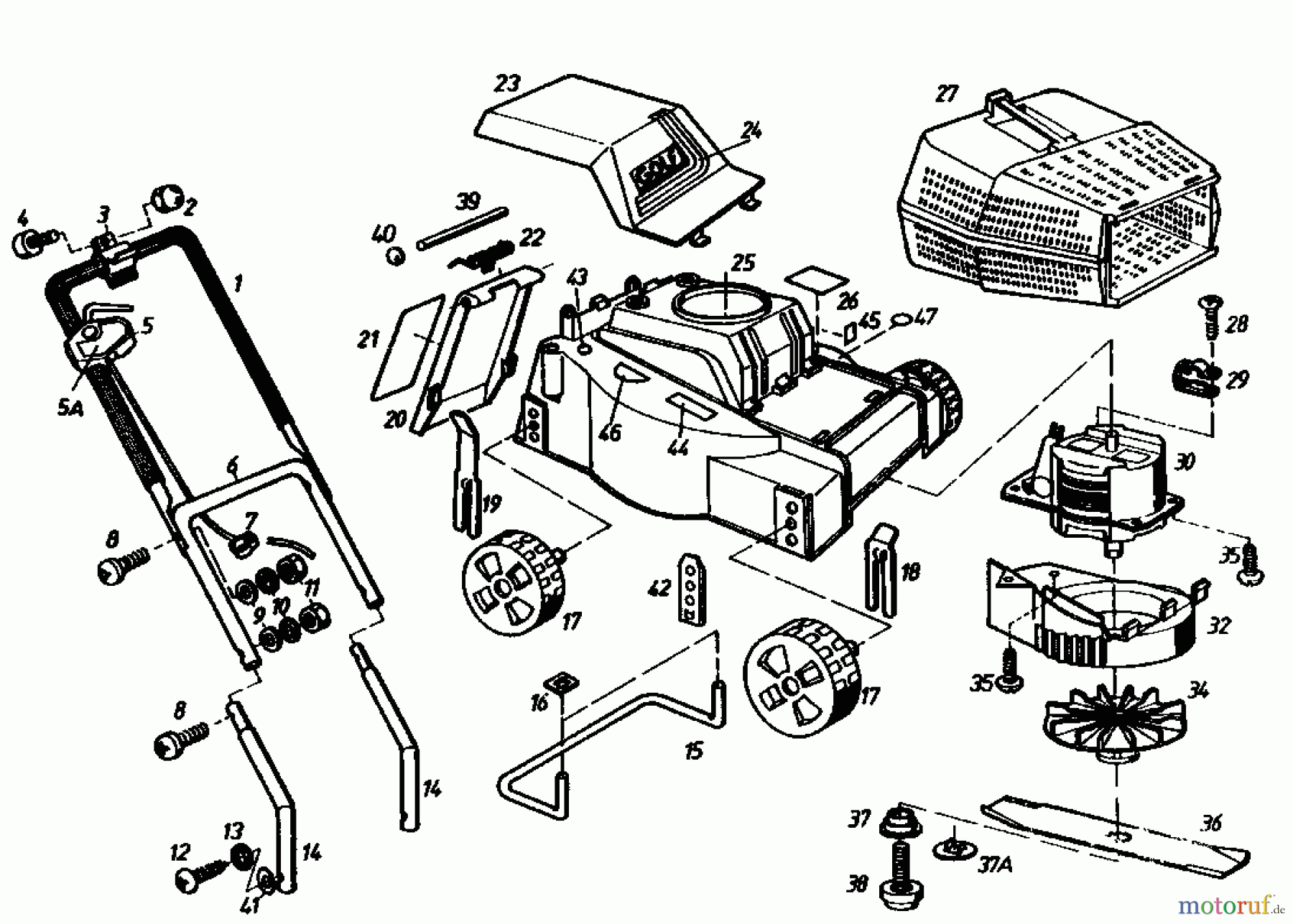 Golf Elektromäher 132 HE 02872.01 (1986) Grundgerät