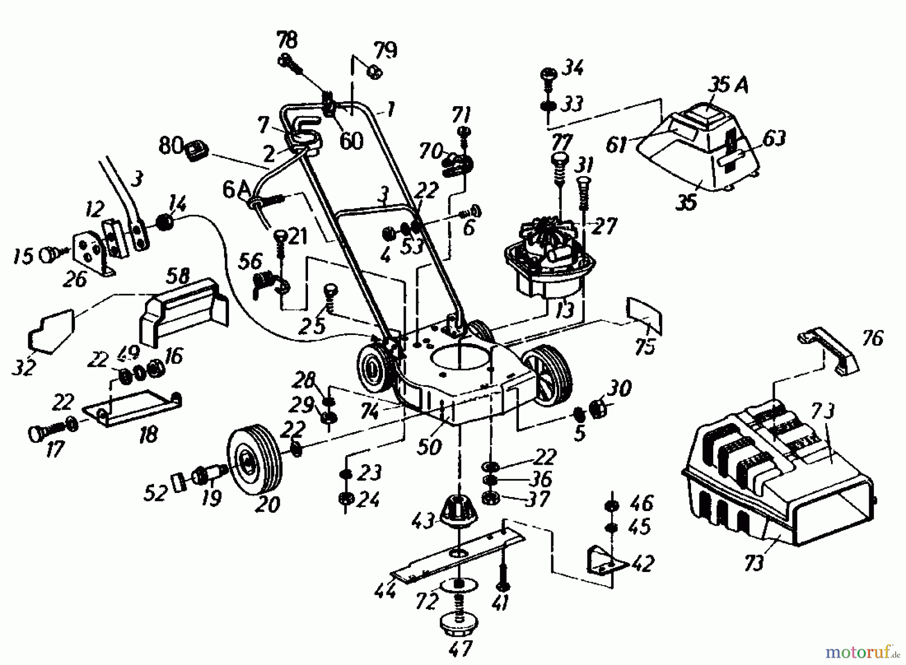 Golf Elektromäher 335 HE 02873.04 (1986) Grundgerät