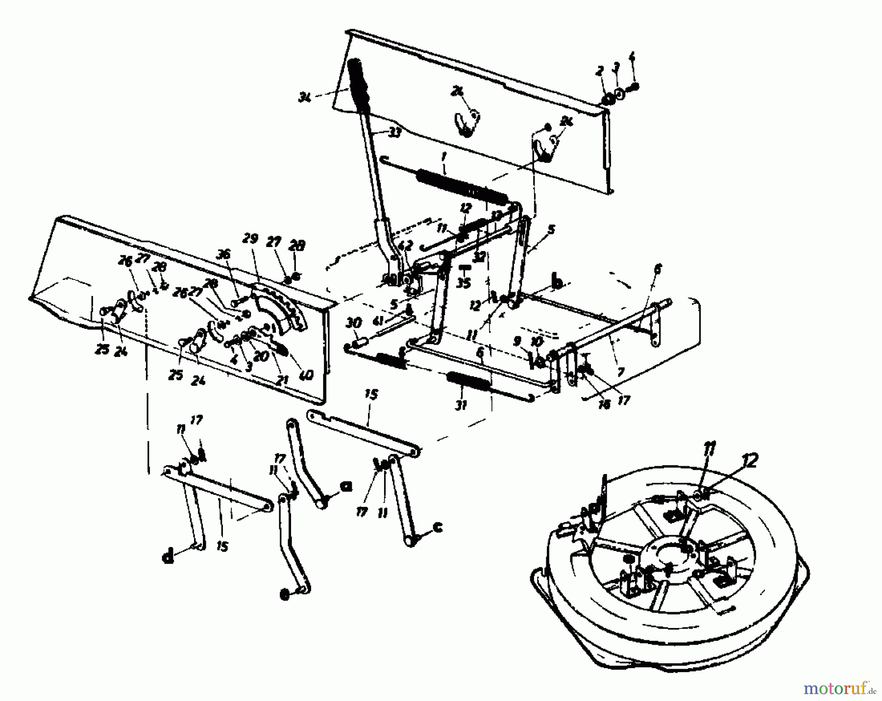 Gutbrod Rasentraktoren 610 EBS 02651.02 (1986) Mähwerksaushebung