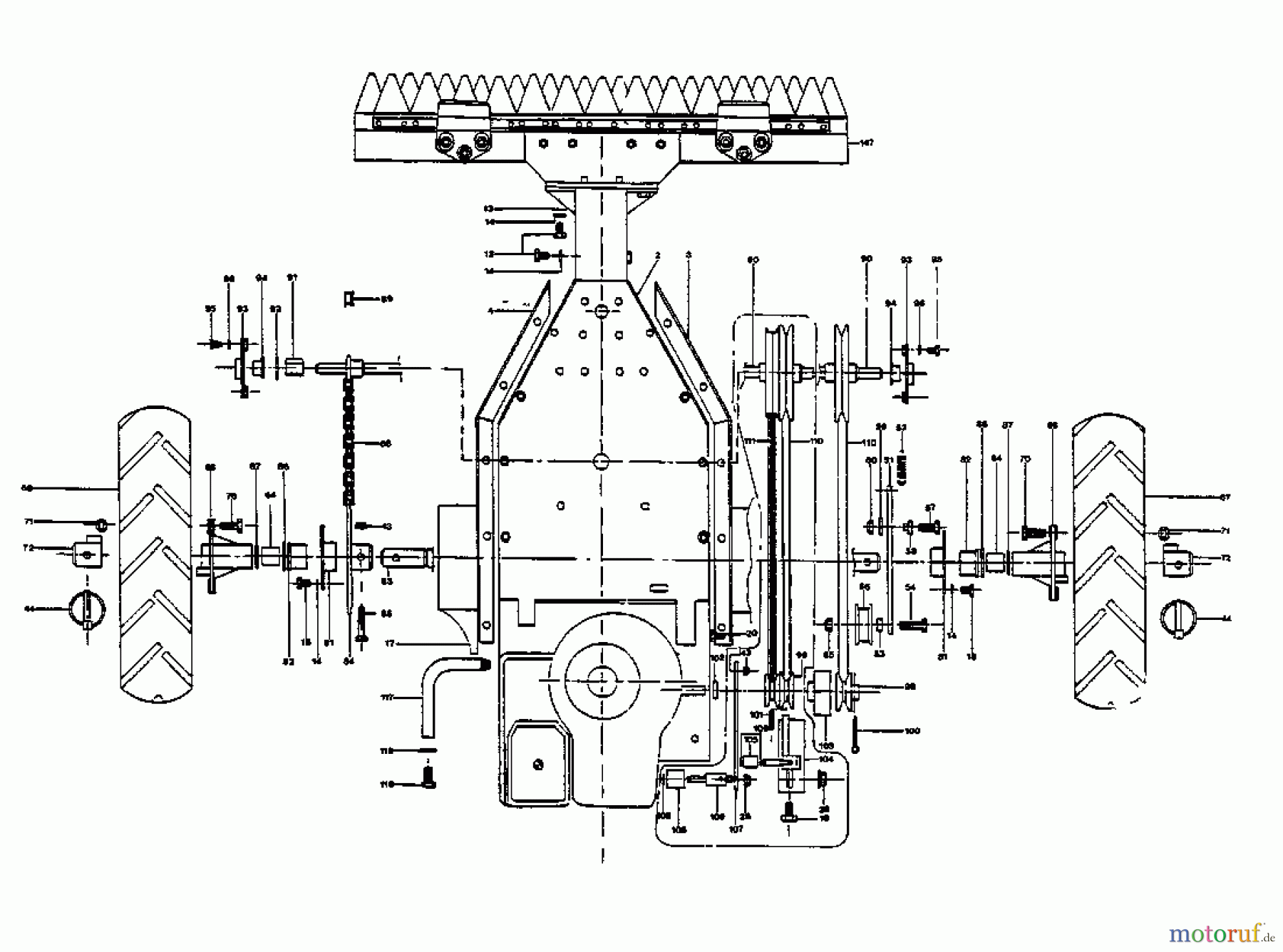  MTD Balkenmäher QUICK 90 187-0172  (1987) Fahrantrieb, Räder