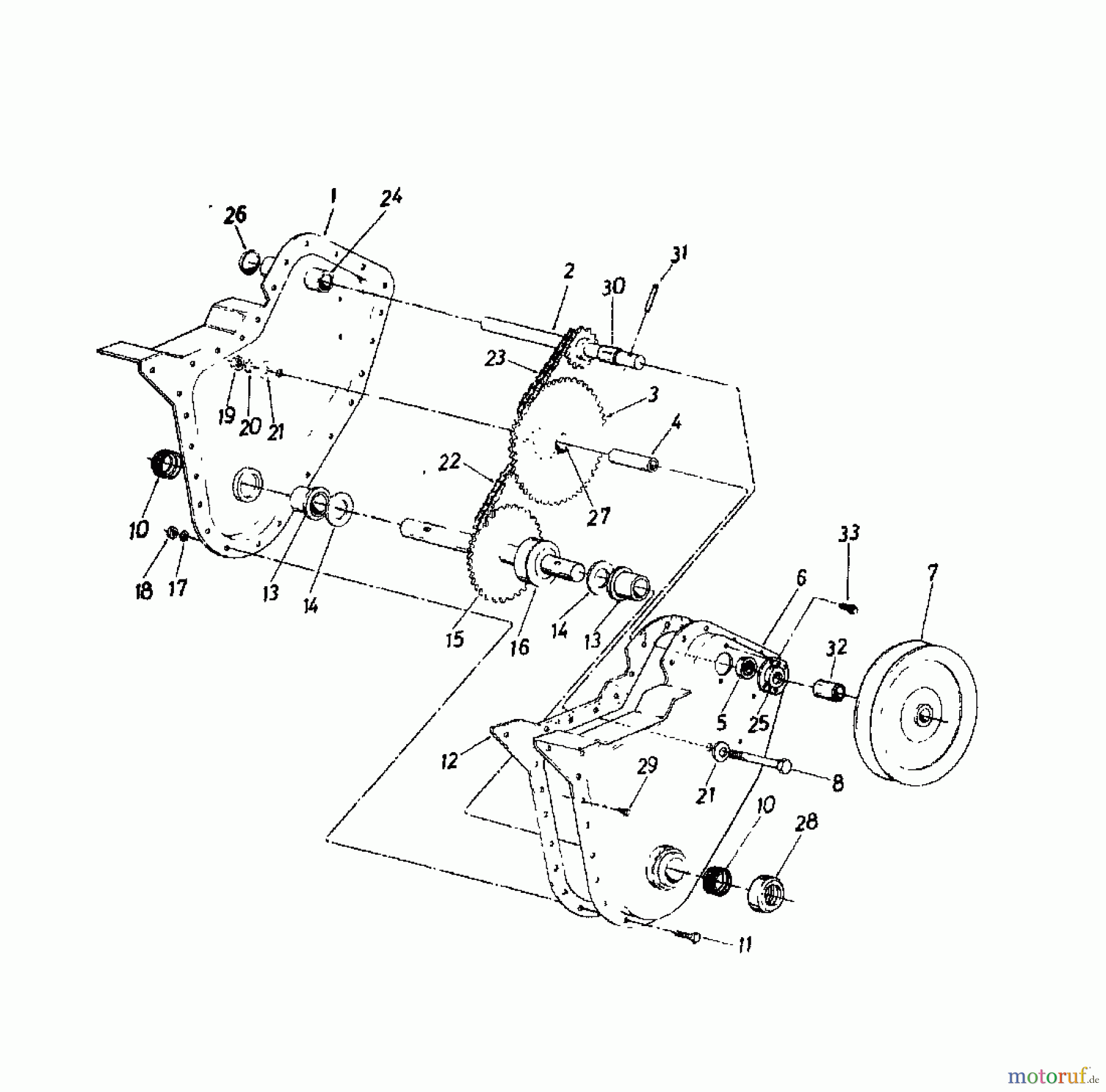  MTD Motorhacken GARTENTILLER  3 217-0300  (1987) Kettenkasten