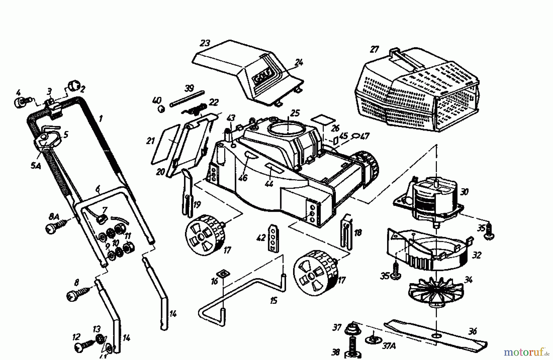 Golf Elektromäher 132 HE 02872.01 (1987) Grundgerät