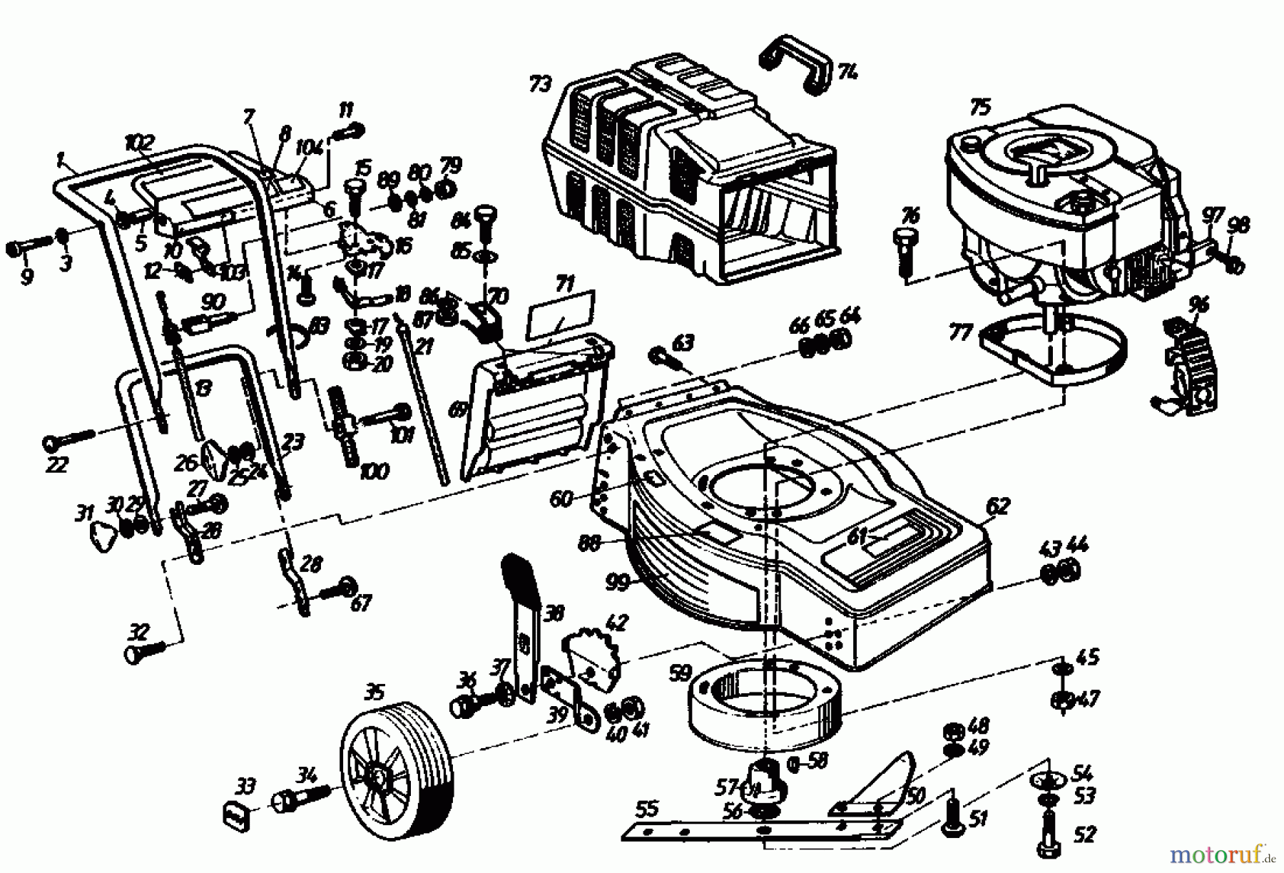 Golf Motormäher mit Antrieb 245 HR 4 02647.05 (1987) Grundgerät