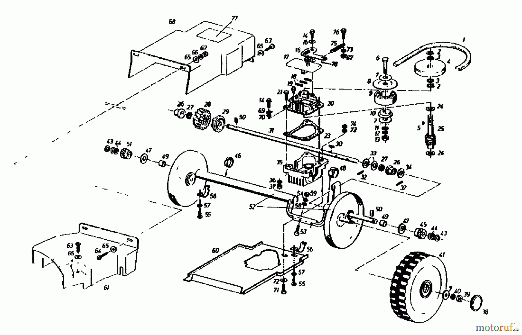 Gutbrod Motormäher mit Antrieb HB 55 REL 02882.06 (1987) Getriebe