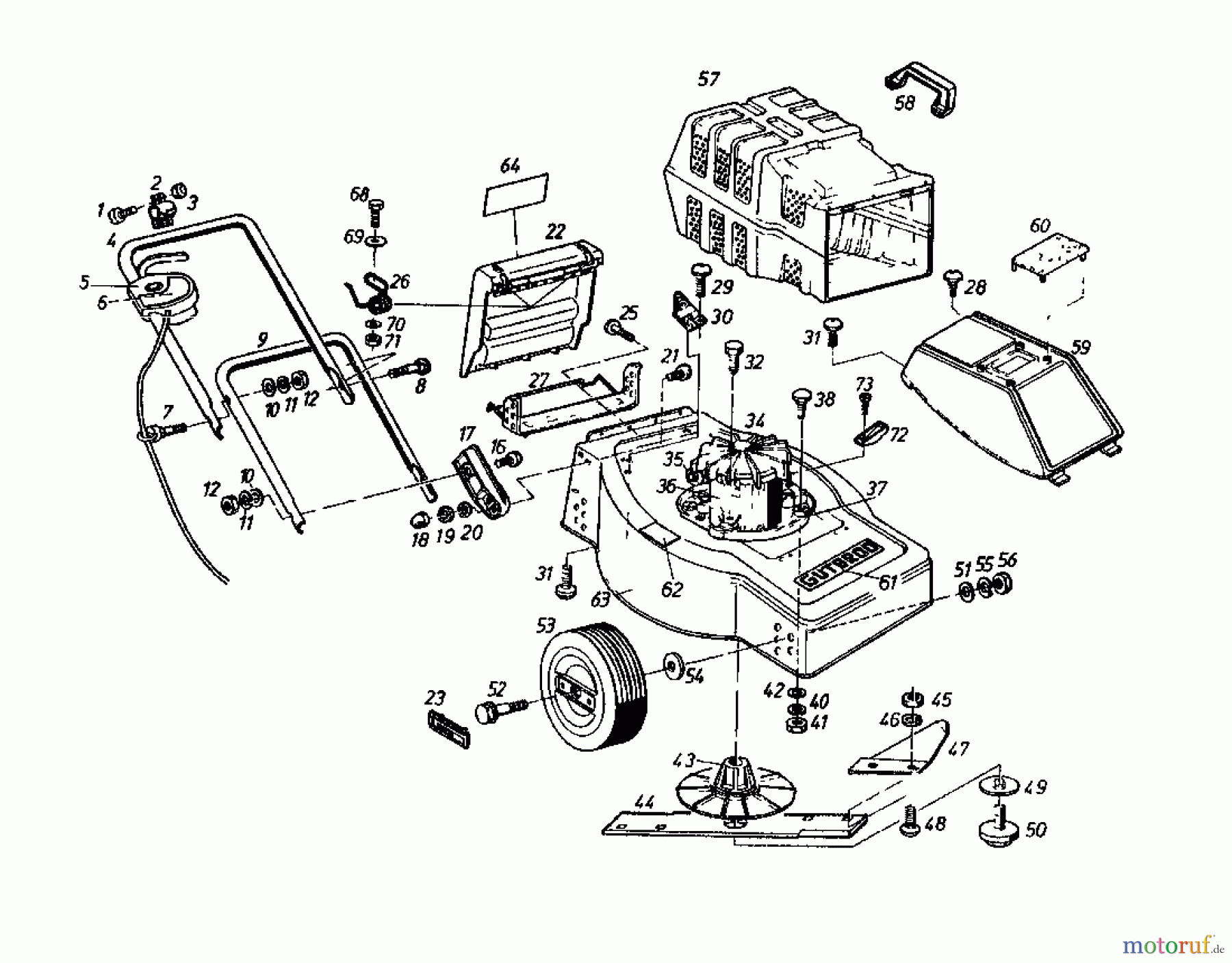 Gutbrod Elektromäher TURBO 46 HE 02899.01 (1987) Grundgerät