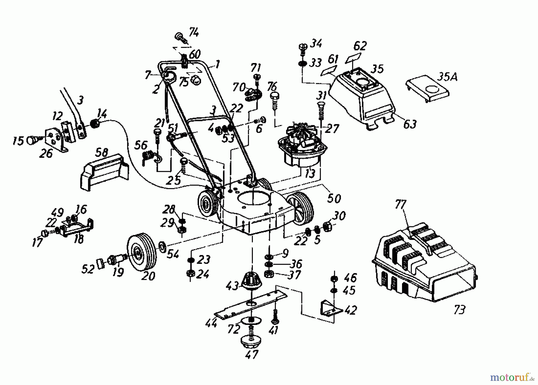 Gutbrod Elektromäher TURBO 38 HE 02863.04 (1987) Grundgerät