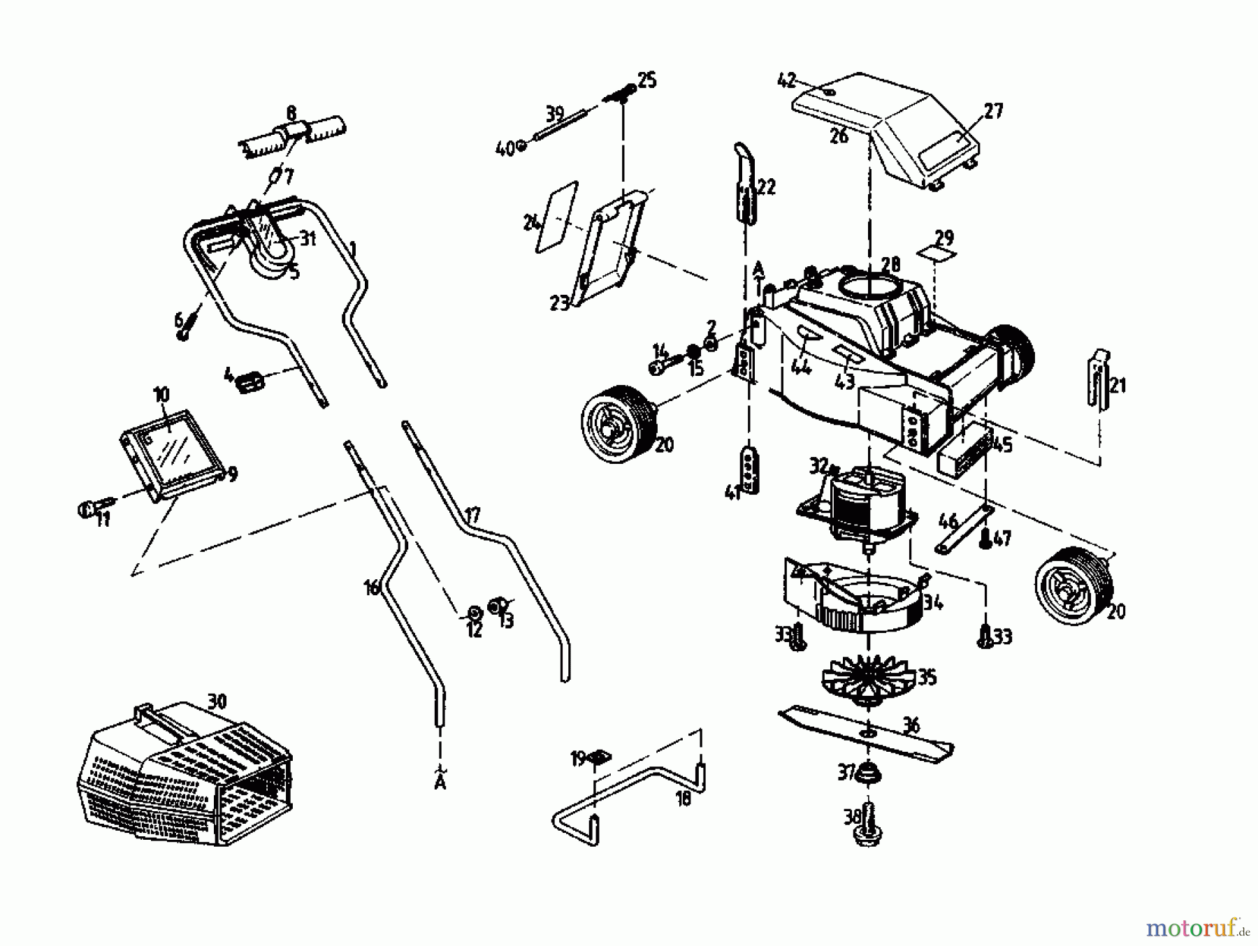 Gutbrod Elektromäher HE 32 02845.01 (1988) Grundgerät