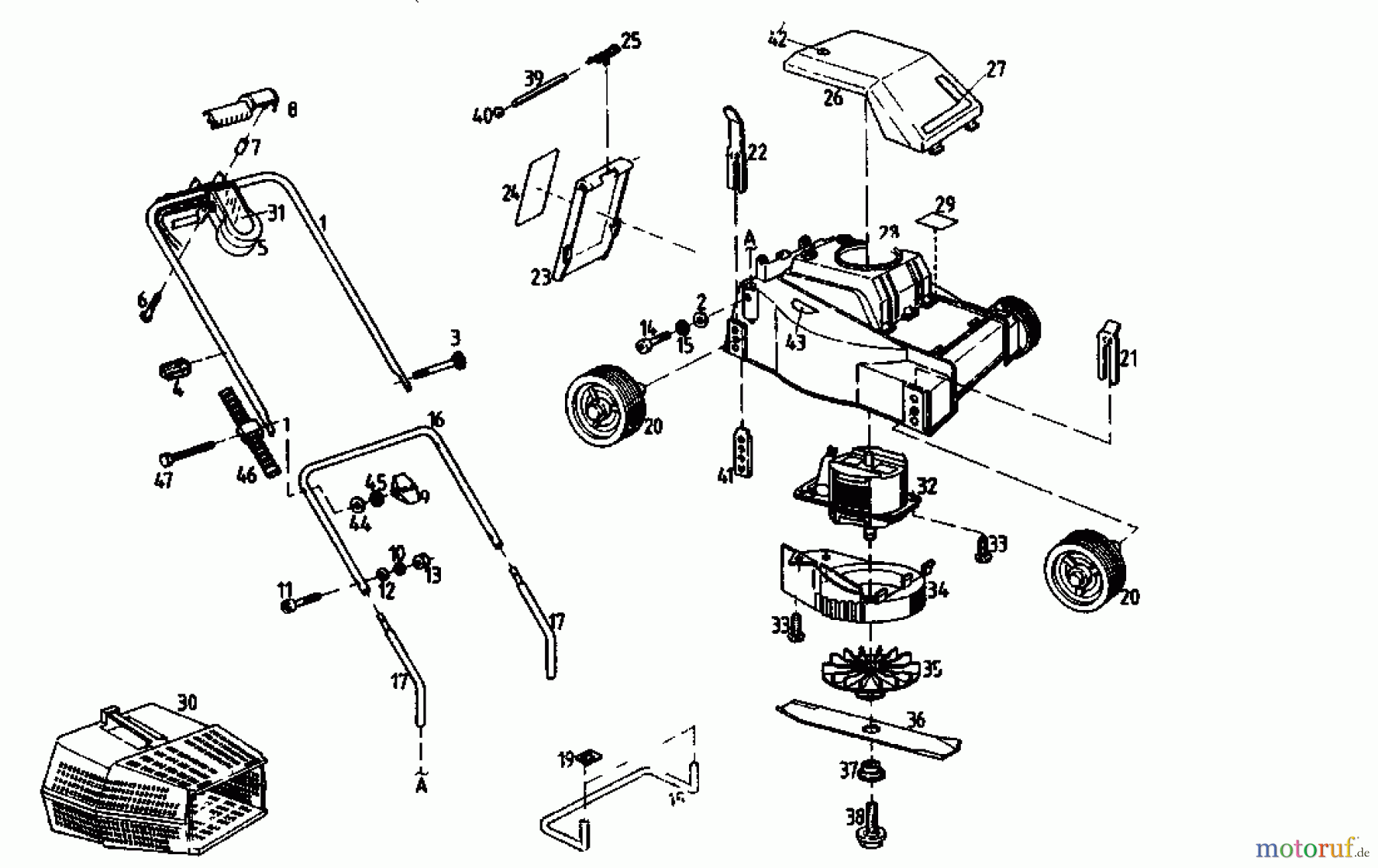 Golf Elektromäher 132 HE 02845.04 (1988) Grundgerät