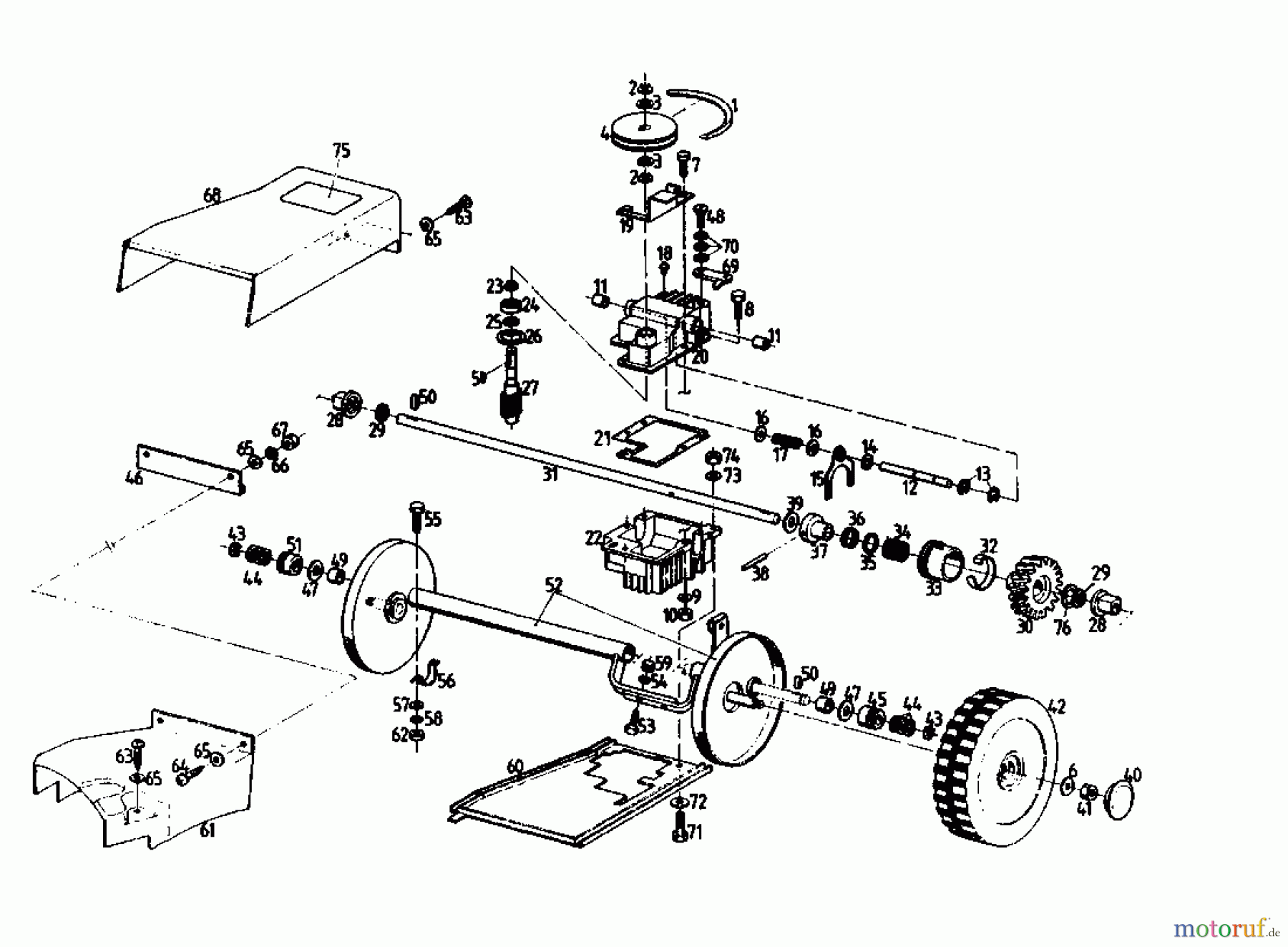 Gutbrod Motormäher mit Antrieb HB 55 R 02849.01 (1988) Getriebe