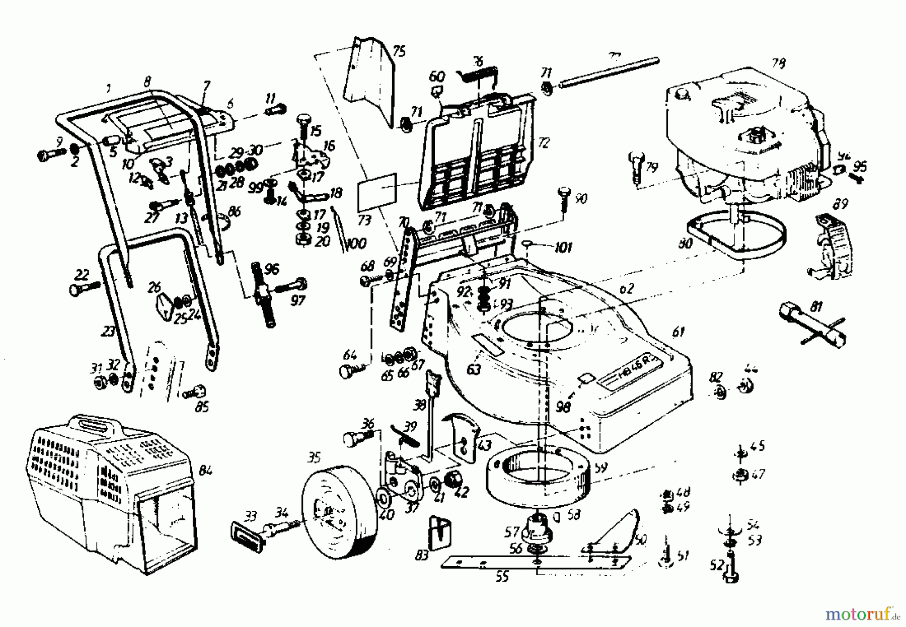 Gutbrod Motormäher mit Antrieb HB 46 R 02877.02 (1988) Grundgerät