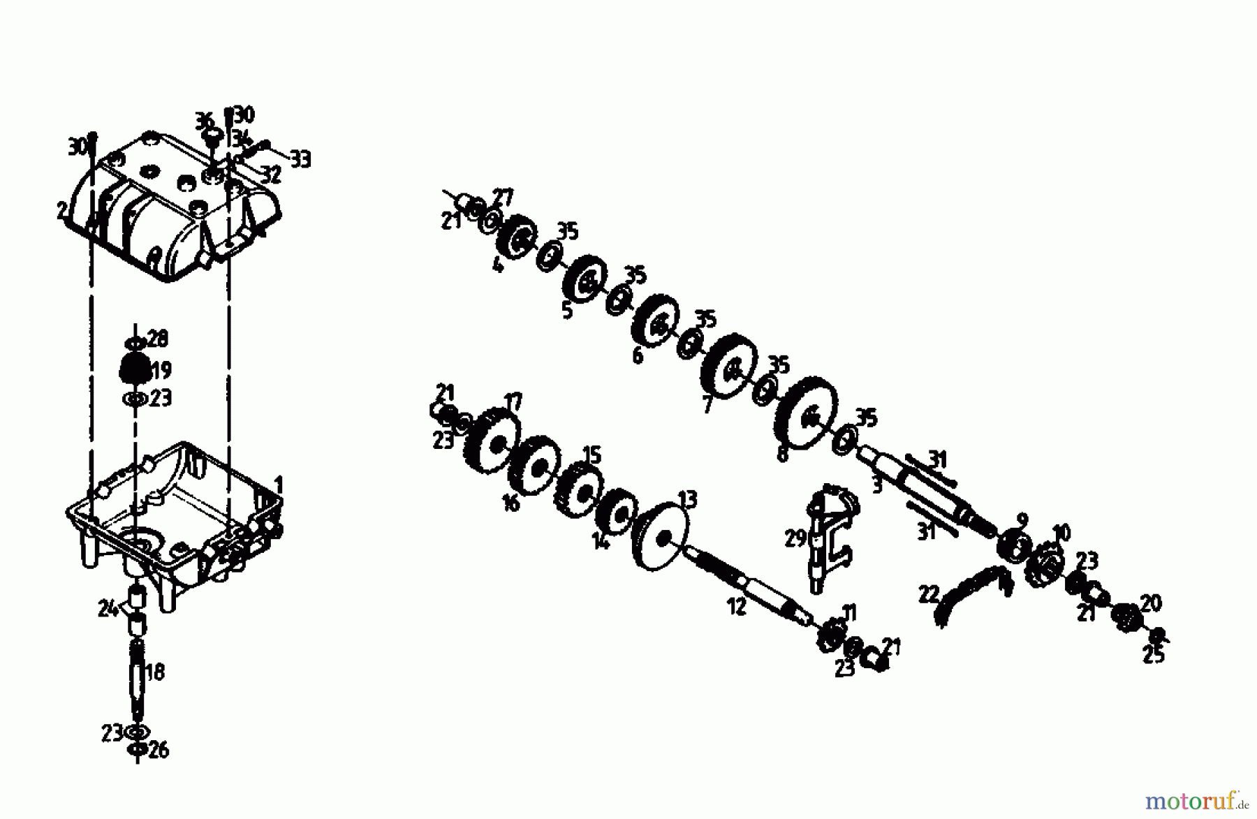 Gutbrod Rasentraktoren 810 HEBS 02651.03 (1988) Getriebe
