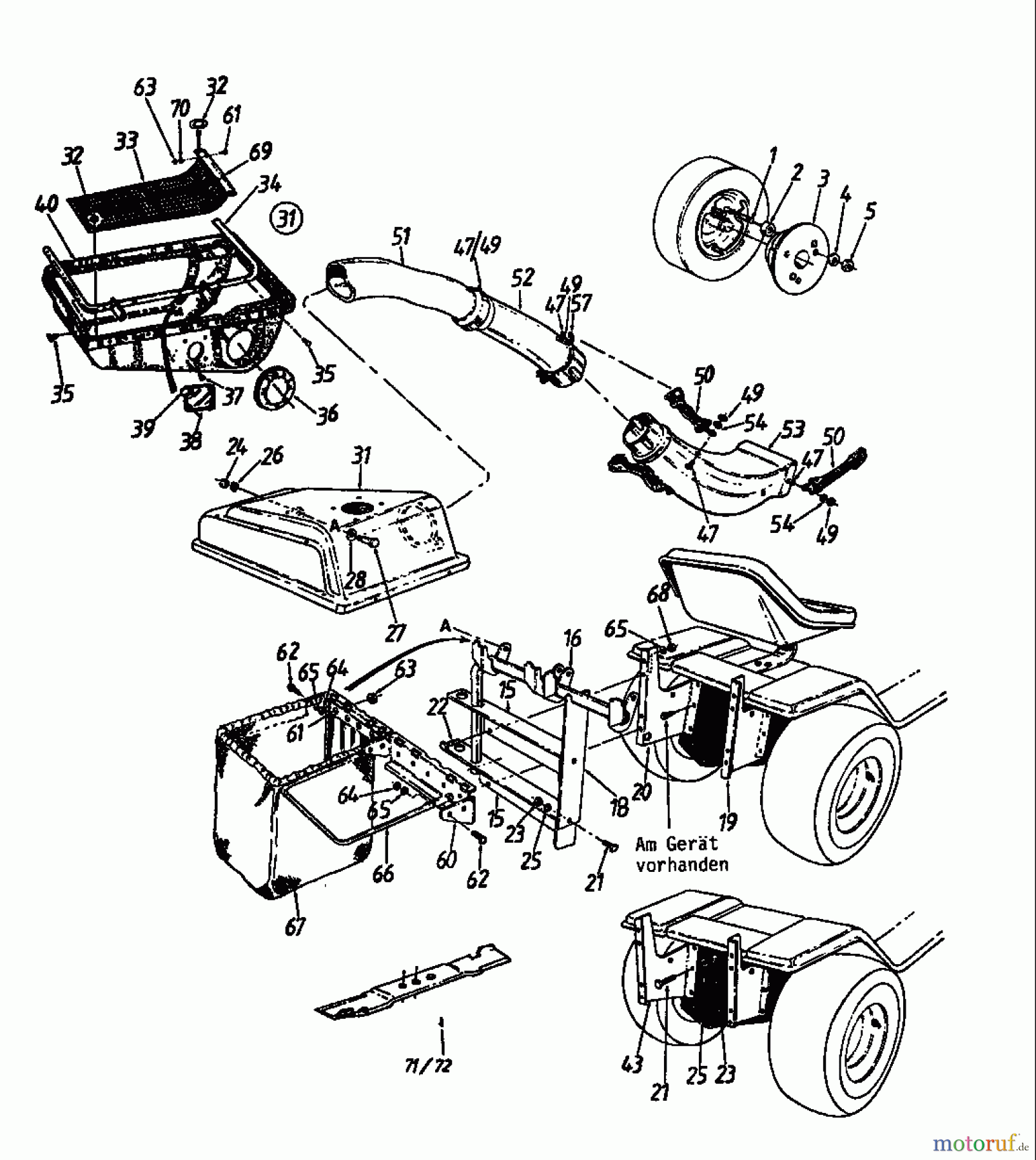 MTD Zubehör Zubehör Garten- und Rasentraktoren Grasfangvorrichtung für 600 Serie Kastenrahmen mit Mähwerk G (42
