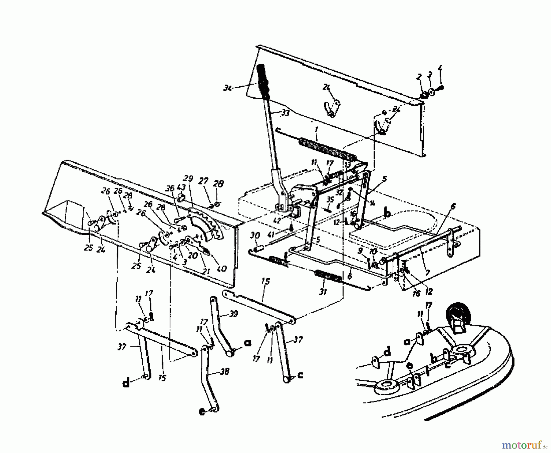 Super Rasentraktoren Super 12-96 N 130-659F (1990) Mähwerksaushebung