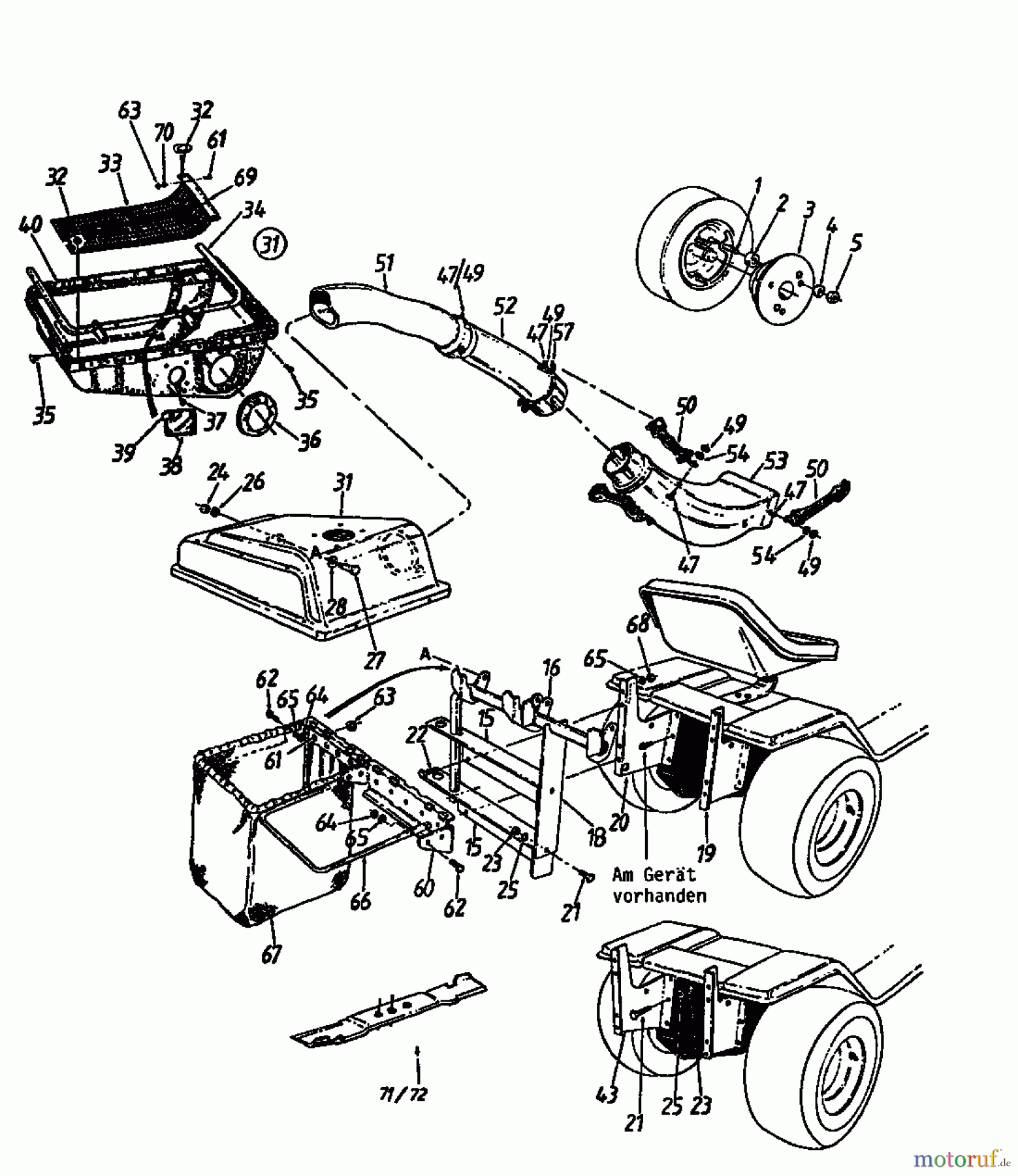 MTD Zubehör Zubehör Garten- und Rasentraktoren Grasfangvorrichtung für 600 Serie Kastenrahmen mit Mähwerk G (42