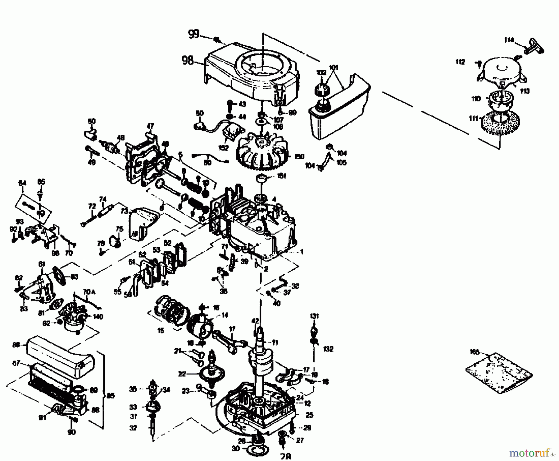  Golf Elektromäher Golf HE 02881.04  (1990) Kurbelgehäuse, Zylinder