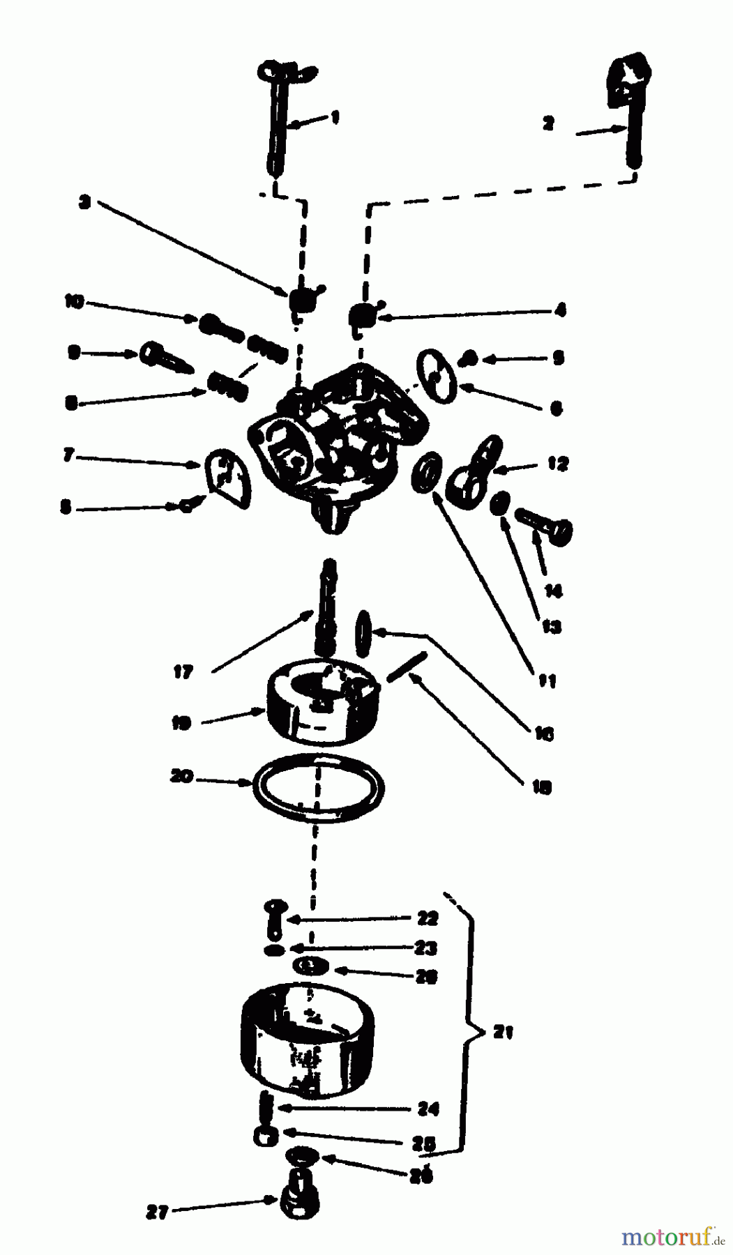 Gutbrod Motormäher mit Antrieb HB 47 R 02847.08 (1990) Vergaser