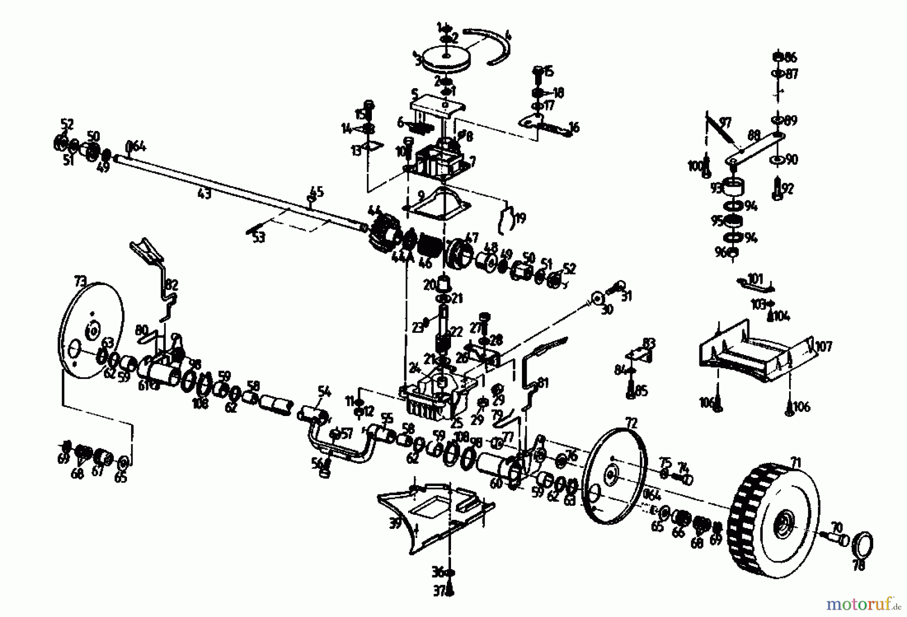 Gutbrod Motormäher mit Antrieb HB 47 R 02847.08 (1990) Getriebe