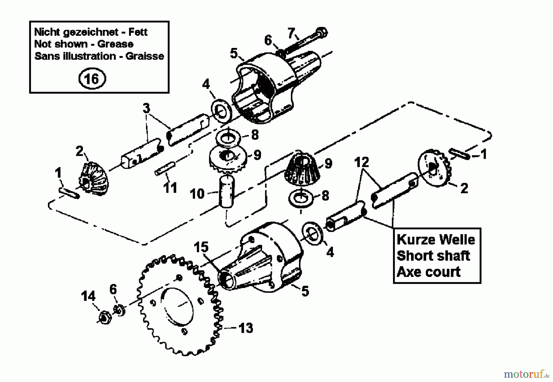Columbia Rasentraktoren RD 11/660 132-5240 (1992) Differential