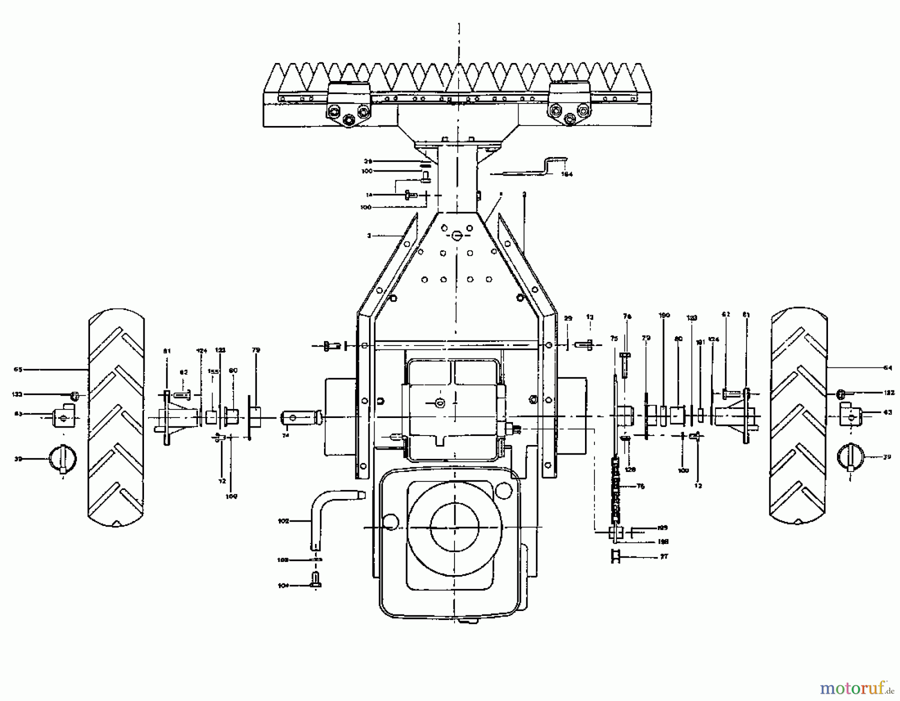 MTD Balkenmäher QUICK 105 N 181-0173 (1991) Fahrantrieb, Räder