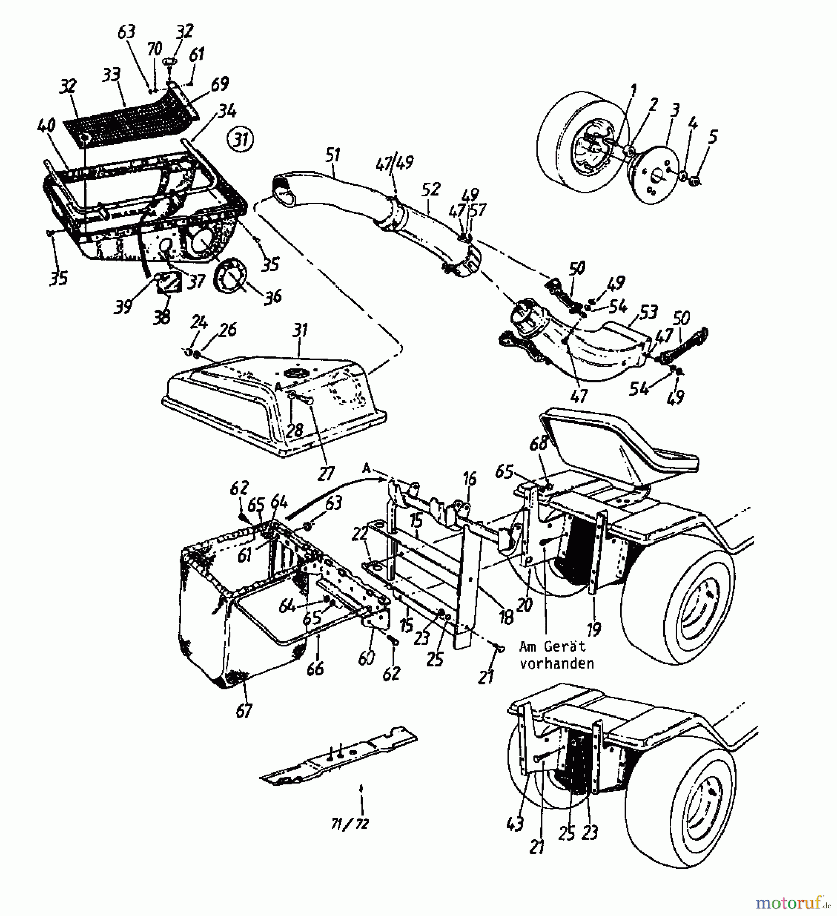 MTD Zubehör Zubehör Garten- und Rasentraktoren Grasfangvorrichtung für 600 Serie Kastenrahmen mit Mähwerk F (38
