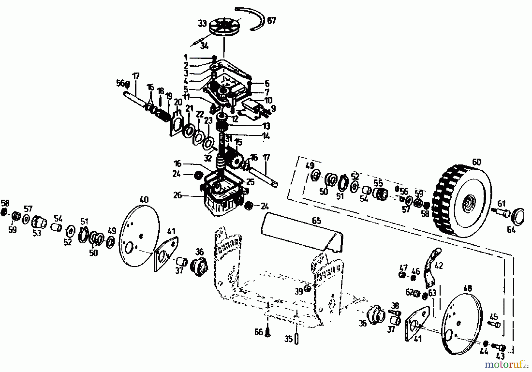 Gutbrod Motormäher mit Antrieb TURBO HBSRE 04011.04 (1991) Getriebe