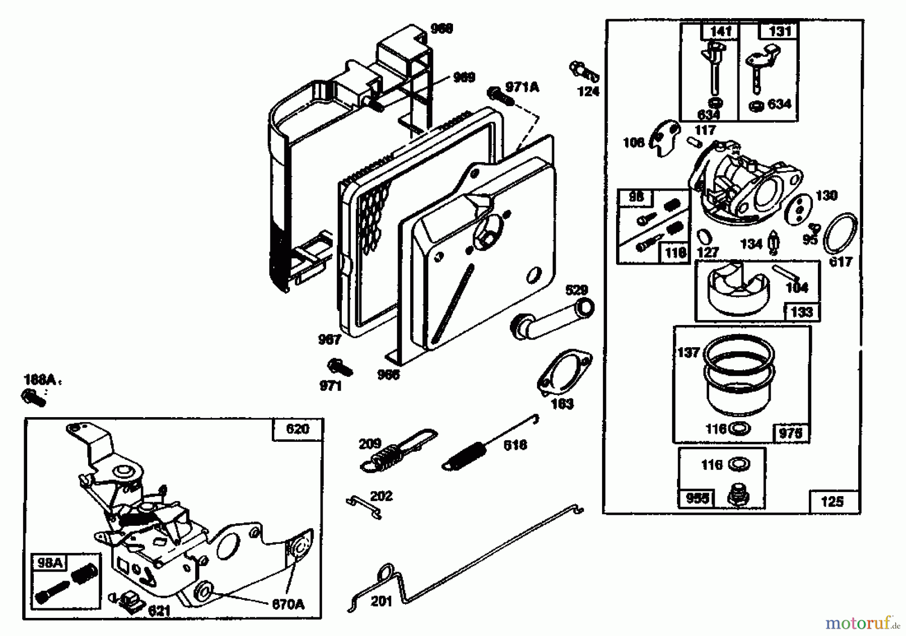 Gutbrod Balkenmäher BM 710 07515.03 (1991) Luftfilter, Vergaser