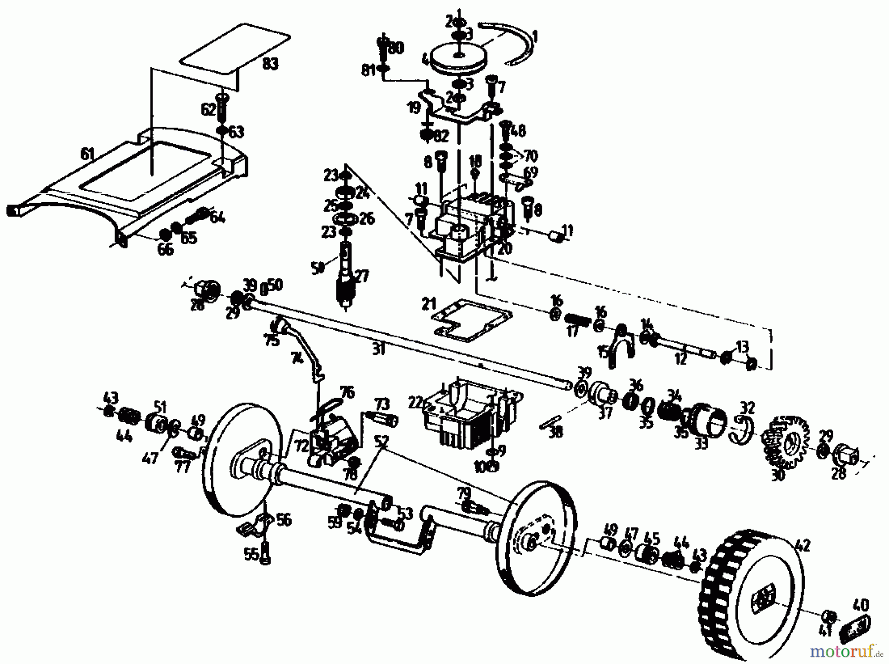 Gutbrod Motormäher mit Antrieb MS 482 R 04008.03 (1991) Getriebe