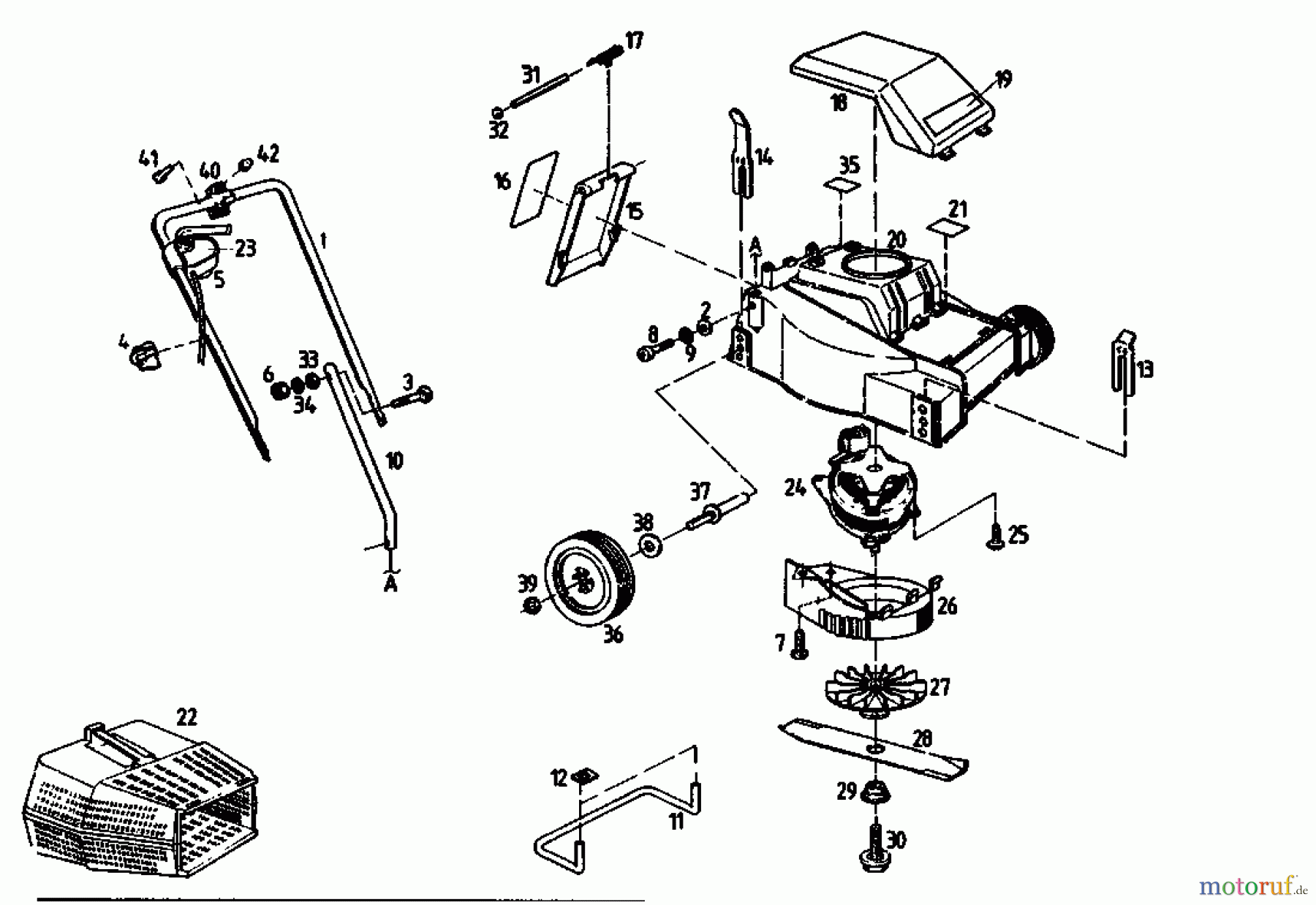 Golf Elektromäher 131 HE-Junior 02810.02 (1992) Grundgerät