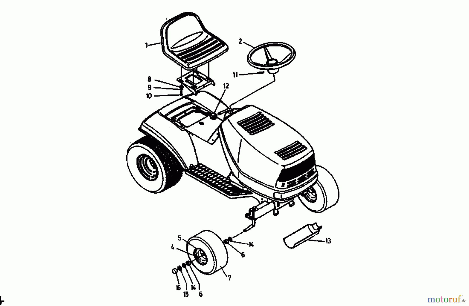 Golf Rasentraktoren SPIDER 270 SD 4 04015.08 (1992) Sitz