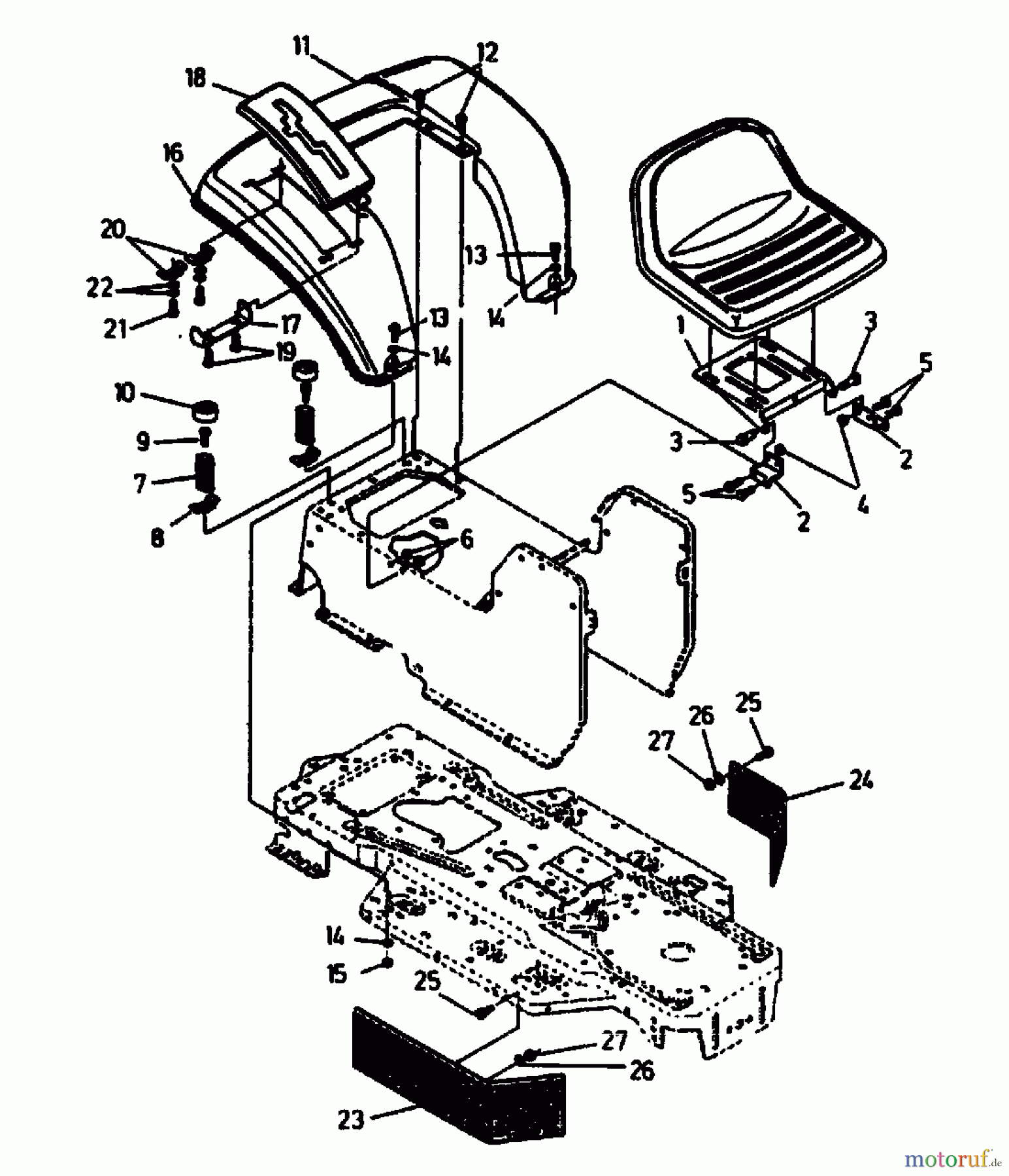  Golf Rasentraktoren SPIDER 270 SD 4 04015.08  (1992) Sitz, Sitzwanne