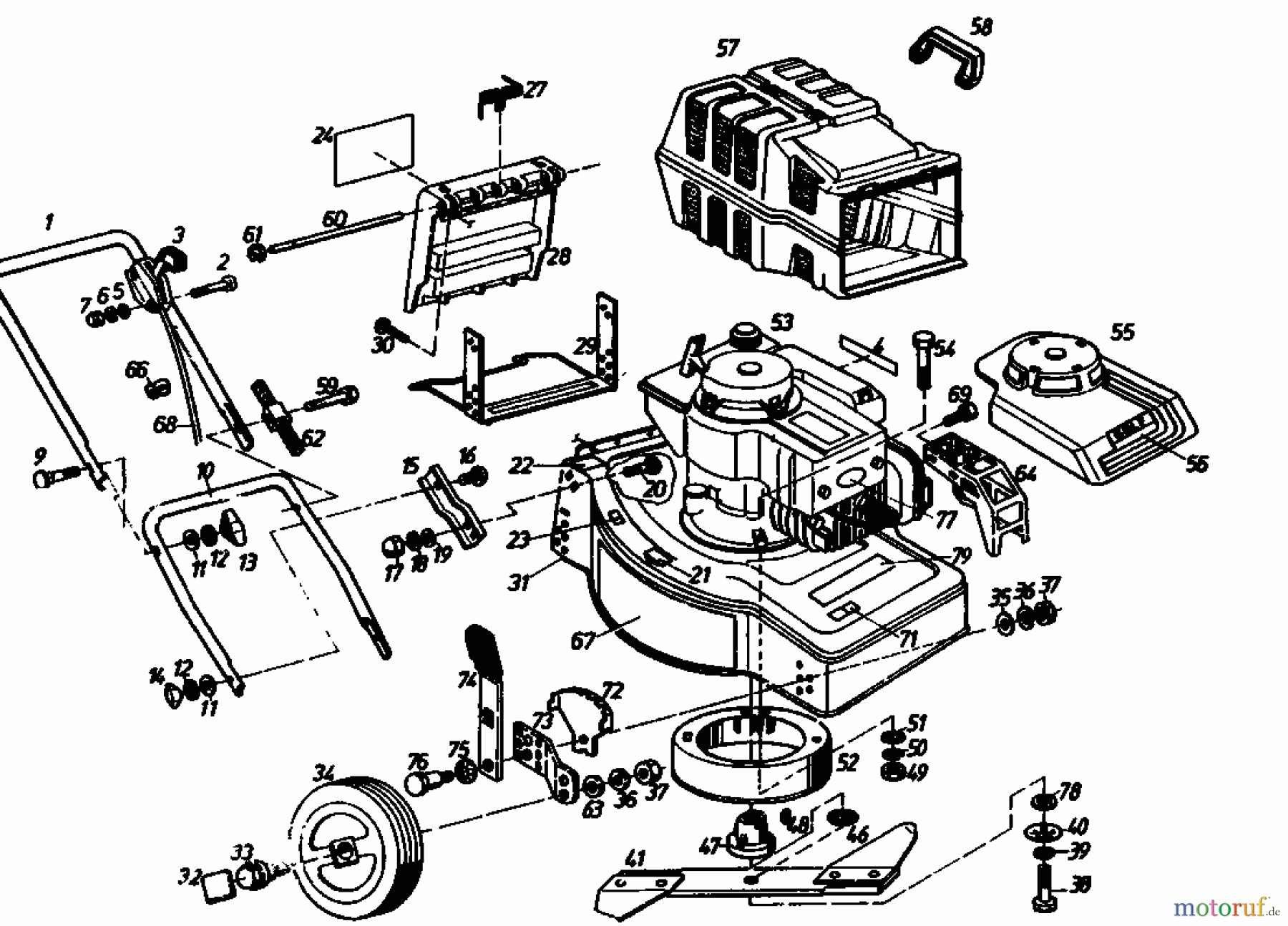 Golf Motormäher 345 HL 4 02842.02 (1992) Grundgerät