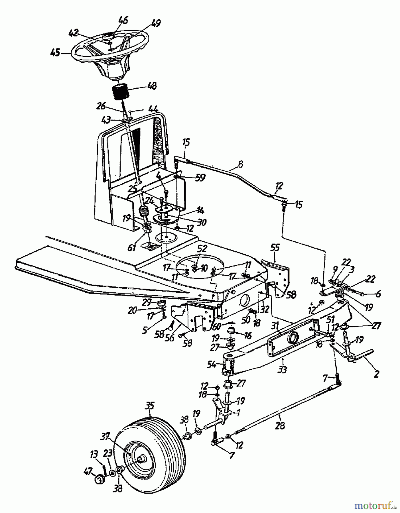 Motec Rasentraktoren GT 12 LR 132-451E632 (1992) Vorderachse