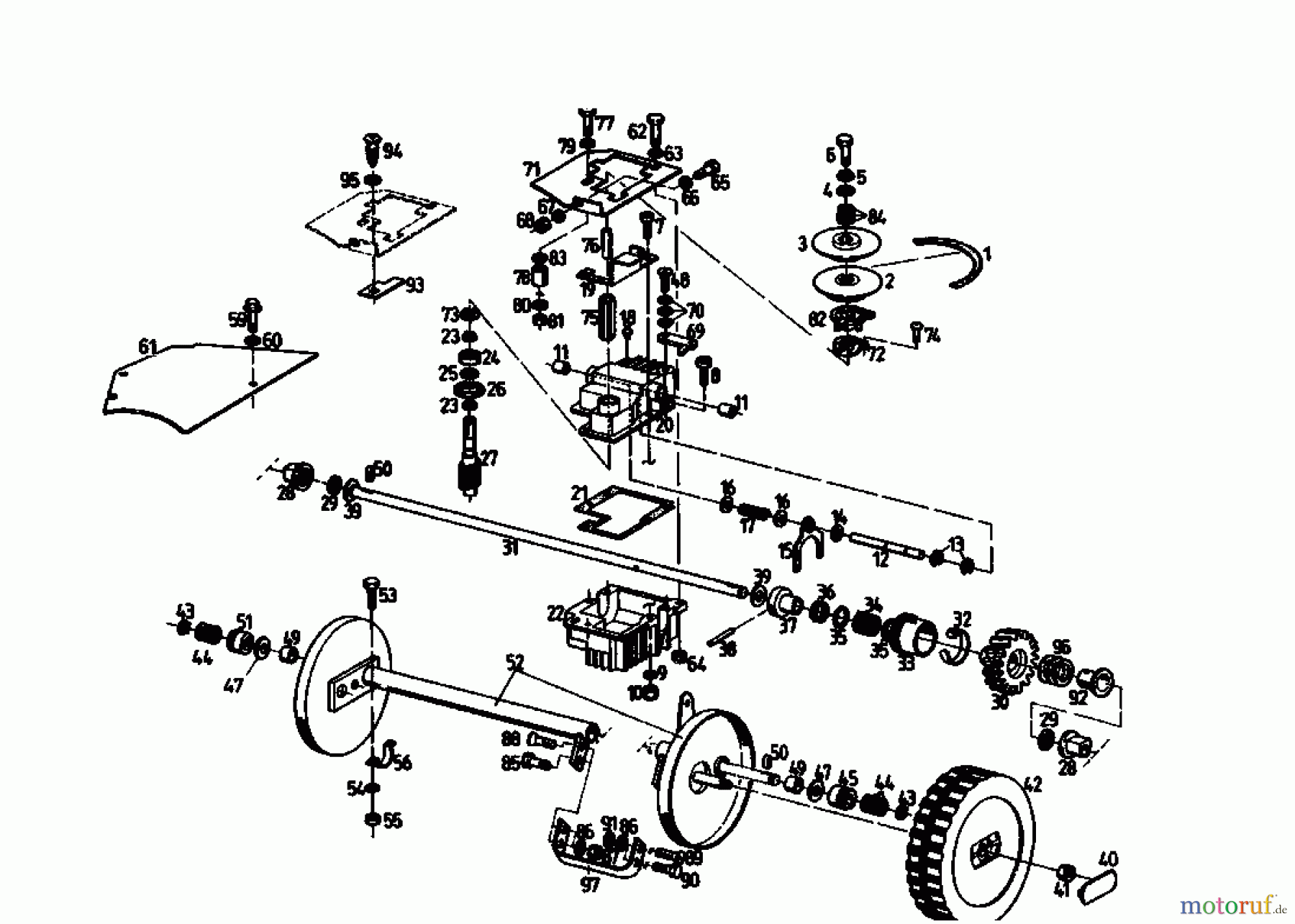Gutbrod Motormäher mit Antrieb MH 534 RVE 04007.03 (1995) Getriebe