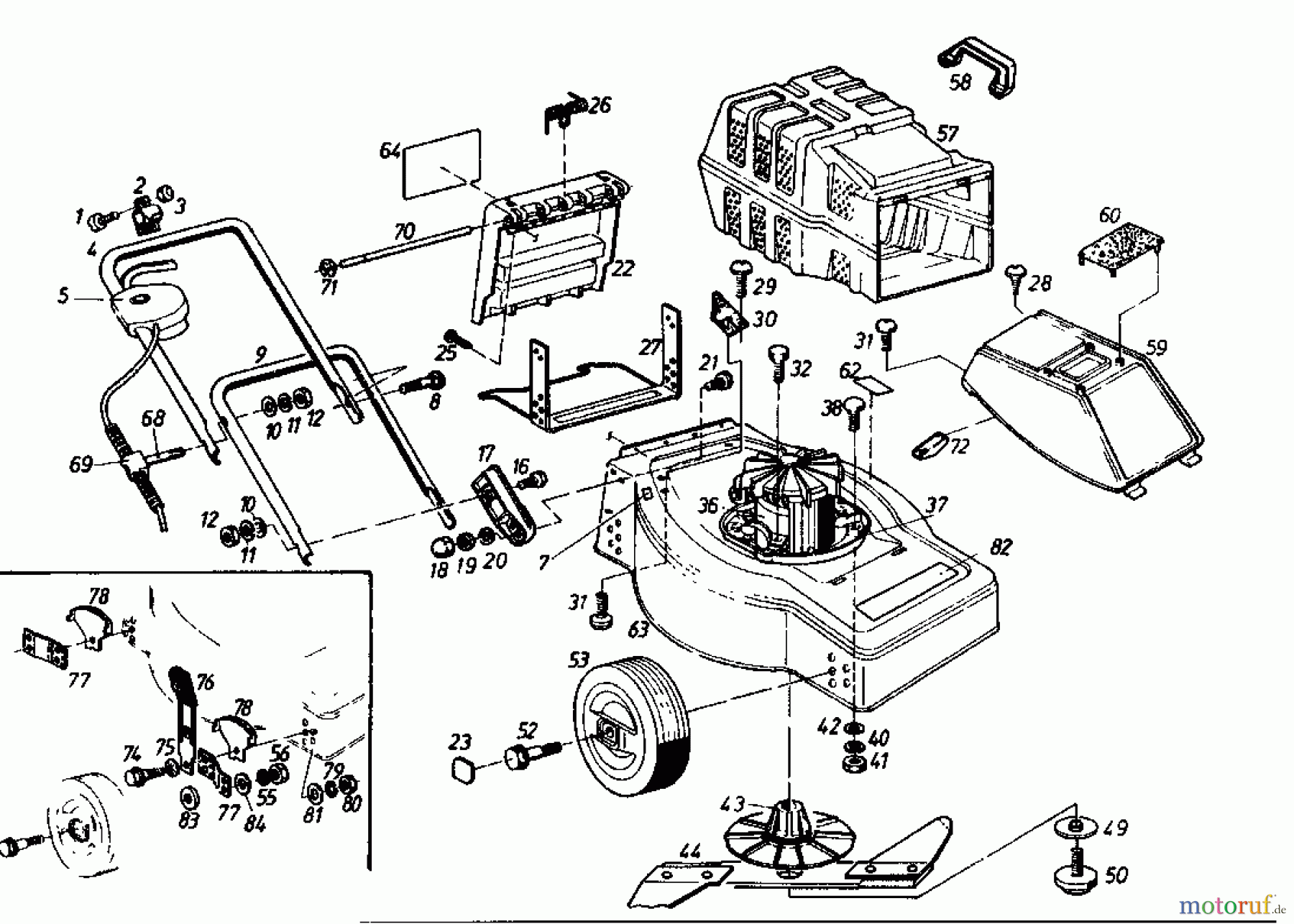  Verts Loisirs Elektromäher Loisirs 46 E 02881.09  (1993) Grundgerät