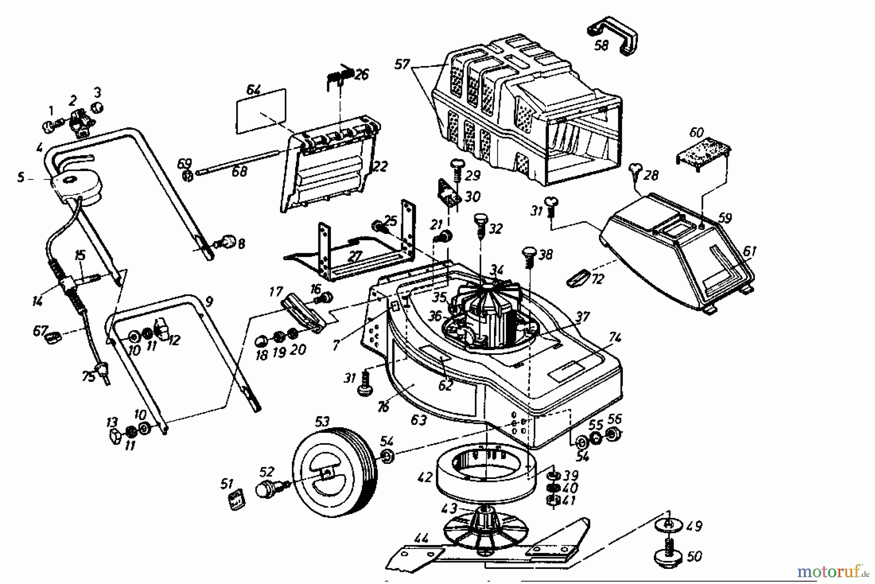 Golf Elektromäher 345 HE 02841.05 (1993) Grundgerät