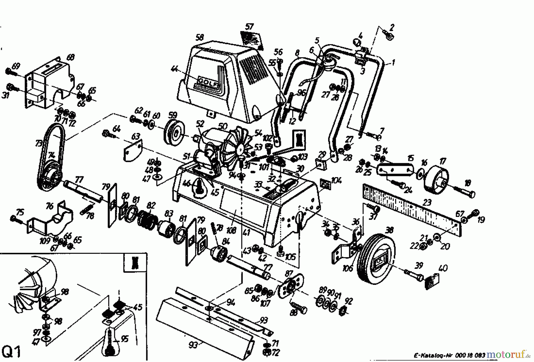Golf Elektrovertikutierer 135 VE 02645.08 (1993) Grundgerät