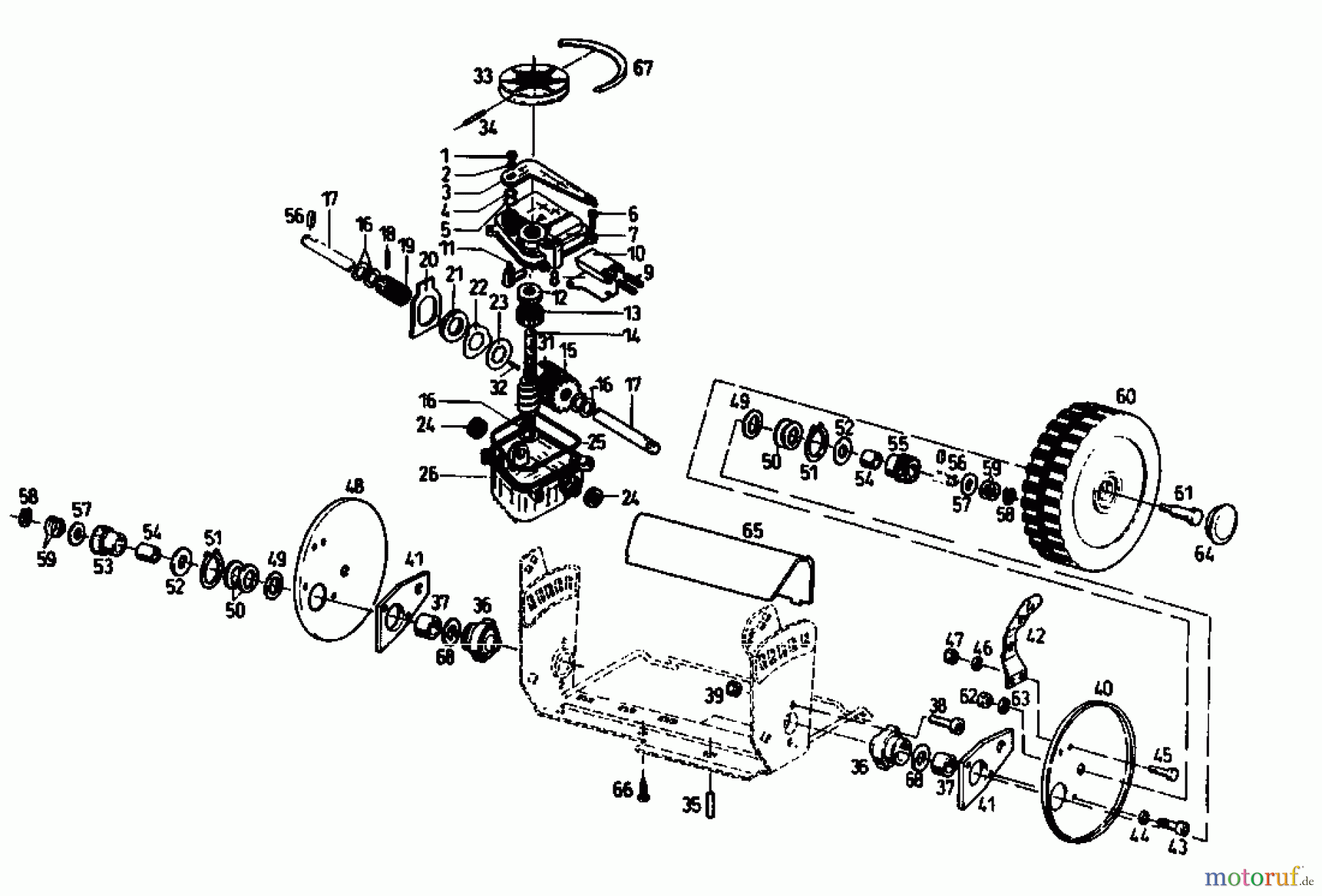 Gutbrod Motormäher mit Antrieb TURBO HBSR-2 T 04011.09 (1993) Getriebe