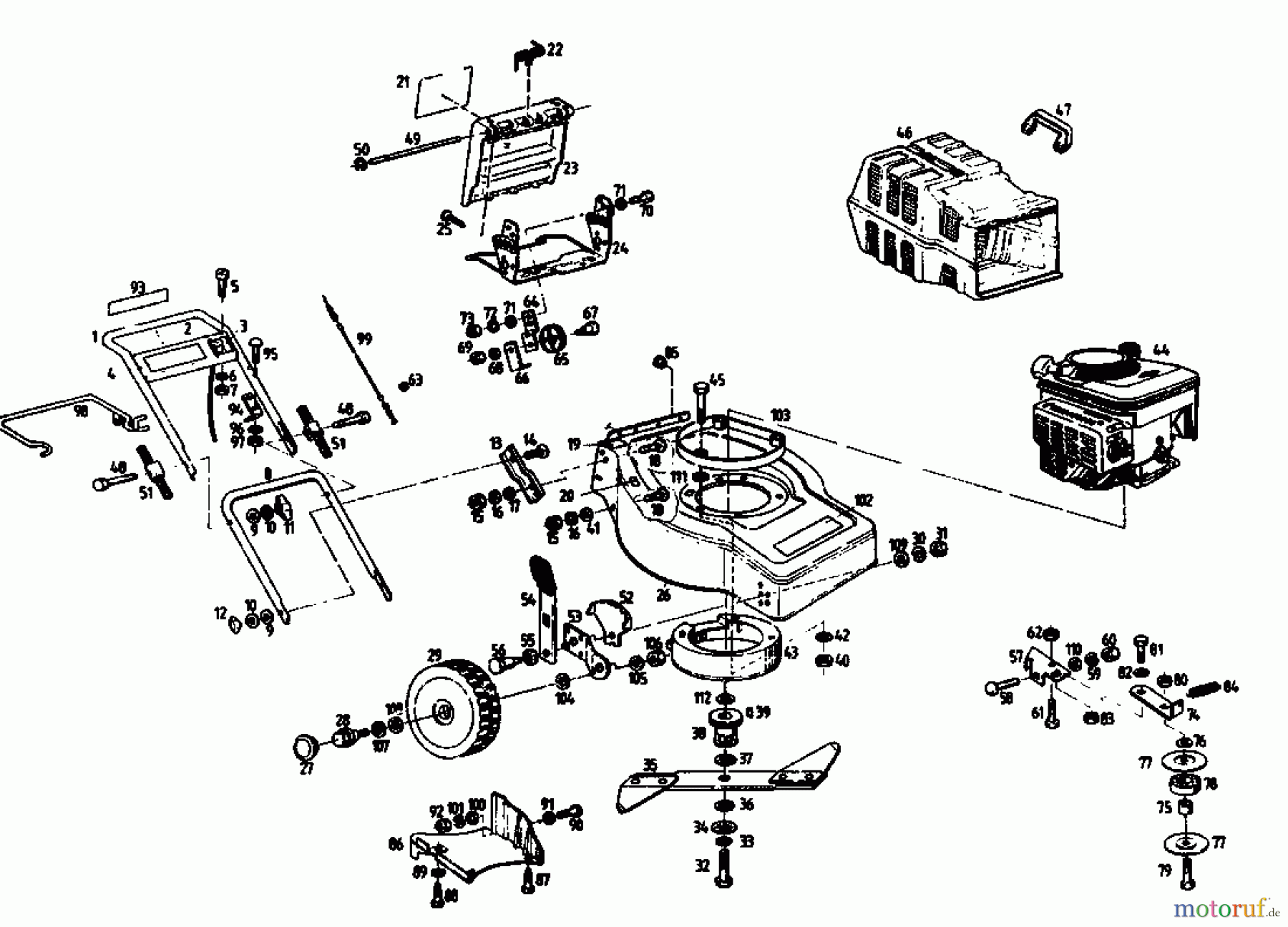 Gutbrod Motormäher mit Antrieb TURBO HBSR-2 T 04011.09 (1993) Grundgerät