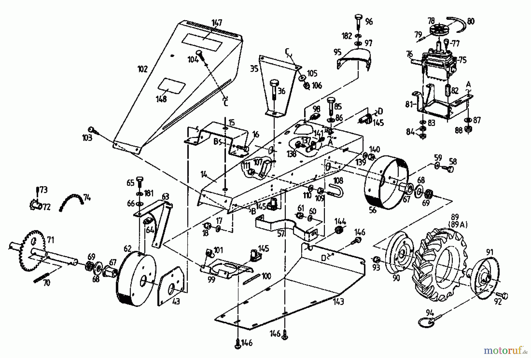 Gutbrod Balkenmäher BM 700 07510.04 (1993) Fahrantrieb, Räder