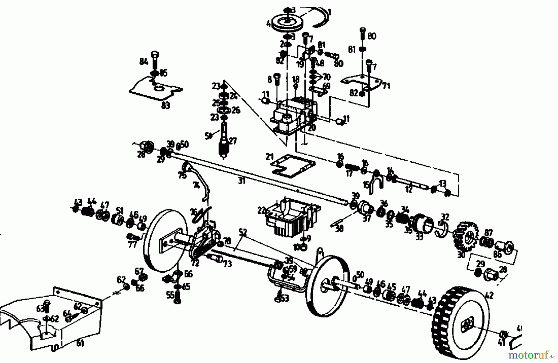 Gutbrod Motormäher mit Antrieb MH 454 RB 04022.05 (1993) Getriebe