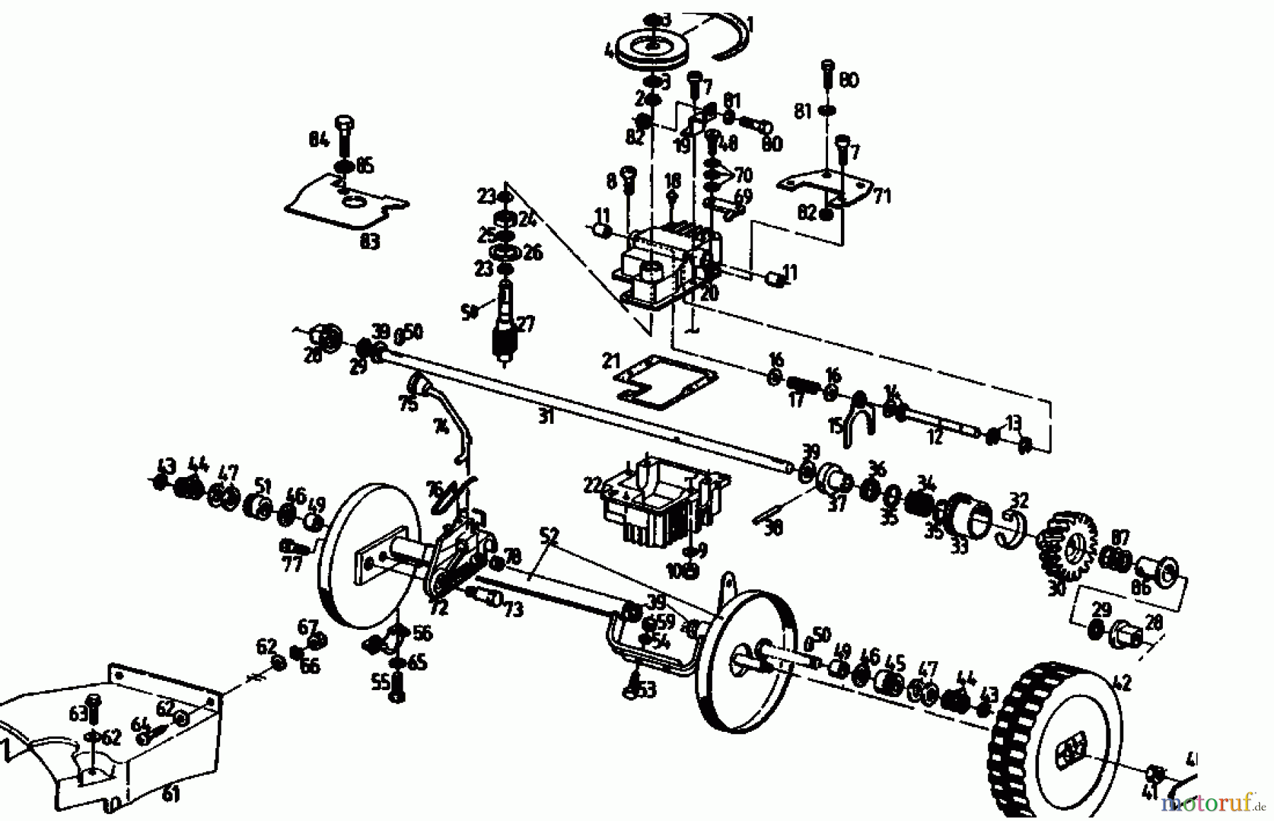 Gutbrod Motormäher mit Antrieb MH 454 RB 04006.07 (1993) Getriebe